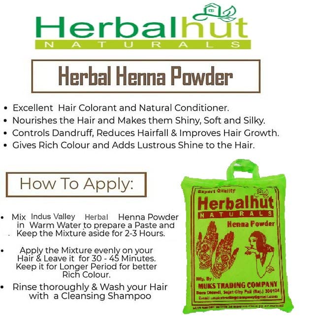 Herbalhut 100% Natural Henna Powder for Hair - 500g | Organic Hair Dye & Conditioner | Anti-Dandruff, Hair Fall Control & Growth Treatment | Safe for Women & Men | Perfect for DIY Hair Coloring & Natural Styling at Home