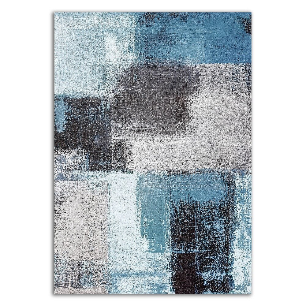 Abstract Blue III by Incado - Premium Canvas Wall Art Print - Ready to Hang - Modern Home & Office Decor for Living Room, Bedroom or Workspace