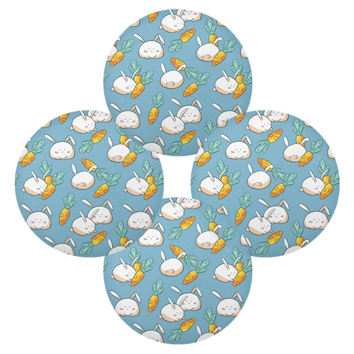 Easter Bunny Carrot Placemats - 15.4 Inch Holiday Dining Table Mats for Easter Decorations, Rabbit Themed Home Decor & Kitchen Accessories - Perfect for Easter Celebrations, Spring Parties, and Festive Table Settings
