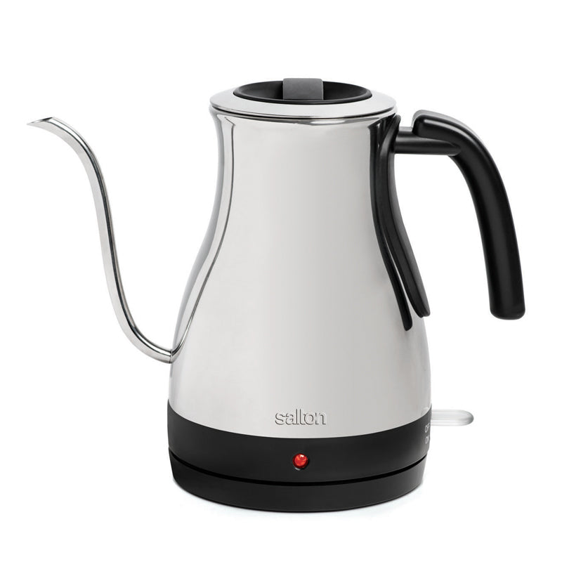 SALTON 360º Stainless Steel Cordless Electric Gooseneck Kettle - Fast Boiling, Temperature Control, Perfect for Coffee & Tea Brewing - Home & Office Use