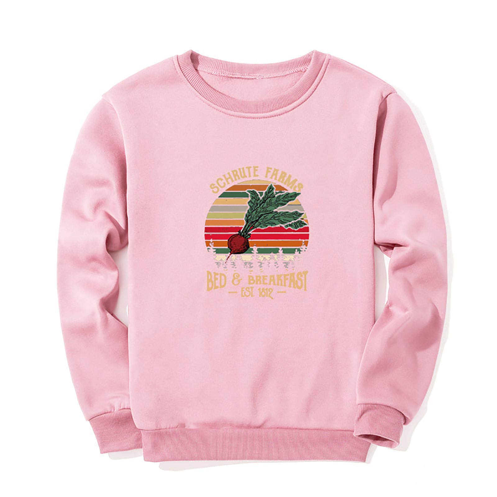 Women's Casual Crew Neck Pullover Sweatshirt - Long Sleeve Loose Fit Printed Top - Soft Comfortable Blouse for Everyday Wear, Work, and Weekend Outings
