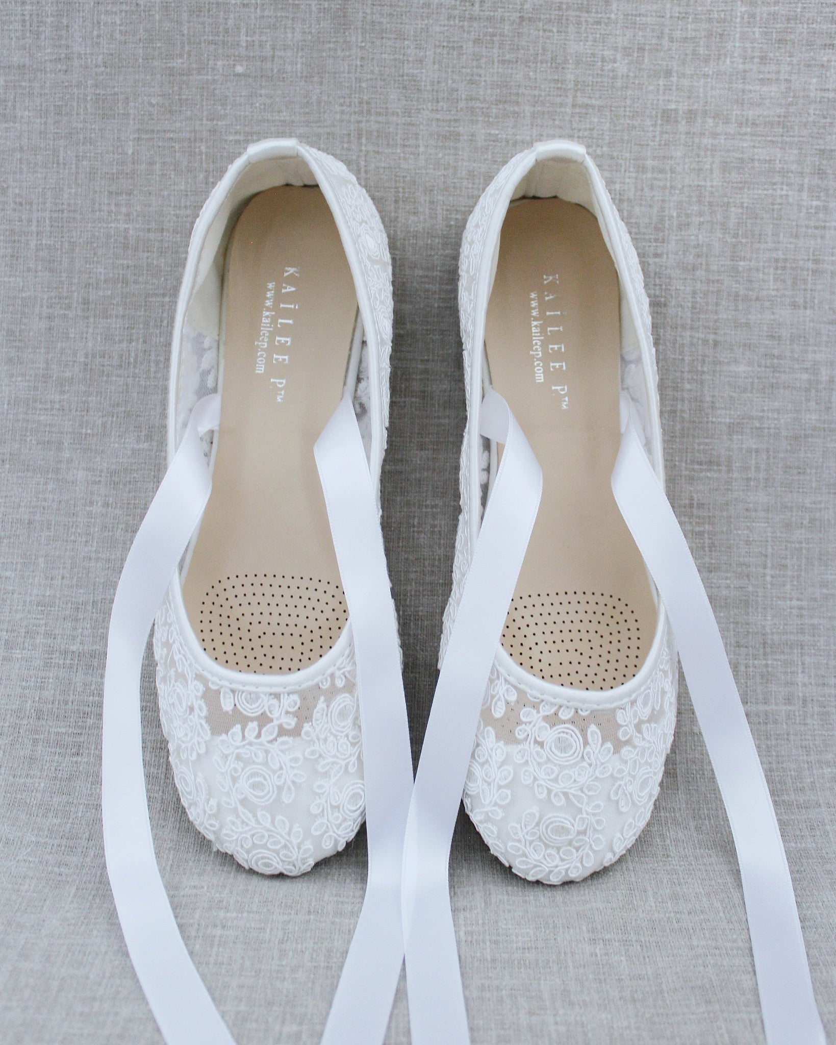 Elegant Crochet Lace Ballet Flats with Lace-Up Detail - Comfortable Women's Shoes for Casual Wear, Office & Special Occasions
