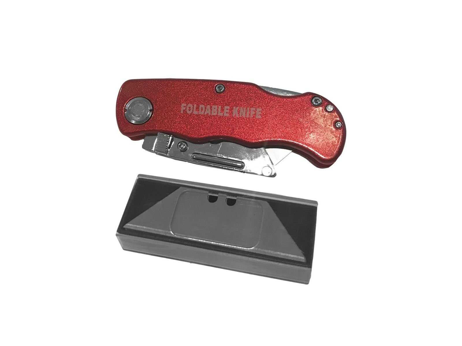 Best Folding Pocket Clip Utility Knife with 5 Extra Blades - Heavy Duty Box Cutter for Warehouse, Office & Home Use (Multiple Colors)