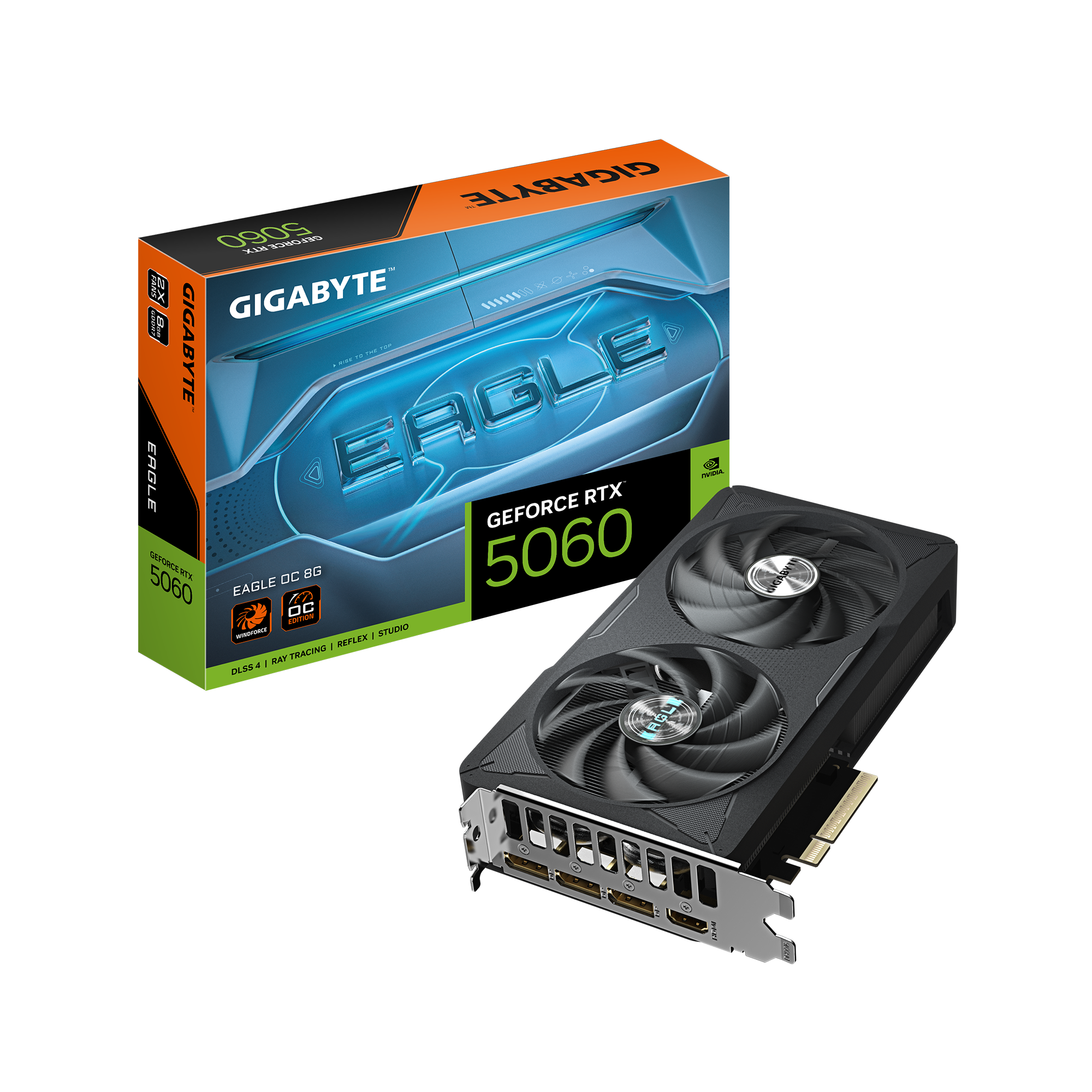 Gigabyte GeForce RTX 5060 Eagle OC SFF 8GB GDDR6 Graphics Card - Compact Gaming GPU for Small Form Factor PCs & VR Ready Performance