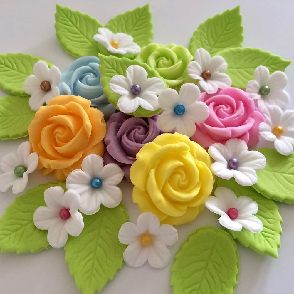3D Mini Rose Leaves Silicone Mold - Fondant & Chocolate Cake Decorating Tool for Cupcakes, Gumpaste, Sugarcraft - Perfect for Baking, DIY Wedding Cakes, Birthday Party Desserts (Rose Leaves Molds 1)