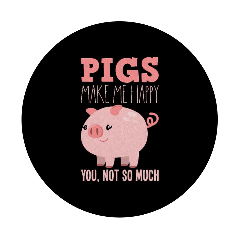 Funny Pig PopSocket Phone Grip - Adhesive Phone Stand & Holder for iPhone 11, 12, 13, 14 - Black - Perfect for Selfies, Gaming & Secure Phone Handling