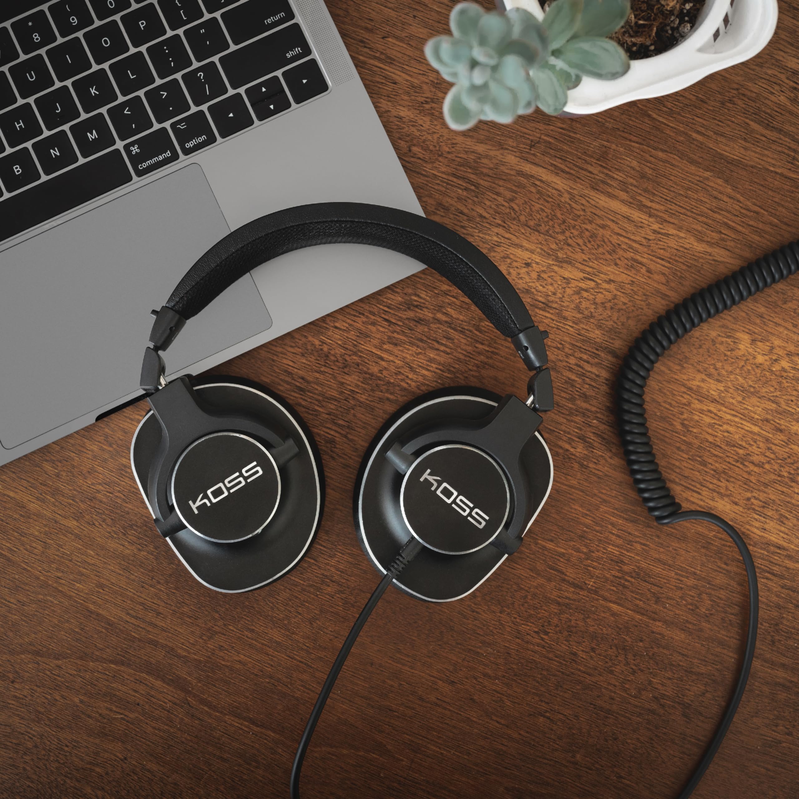 Koss Pro4S Professional Over-Ear Studio Headphones with Detachable Cable - Dual Entry Options (Black/Silver) | Perfect for Music Production, Gaming & Audio Mixing