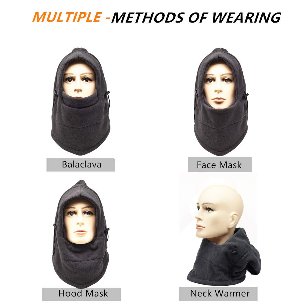 Windproof Thermal Balaclava Face Mask for Men & Women - Cold Weather Ski Mask for Winter Sports, Running & Outdoor Activities