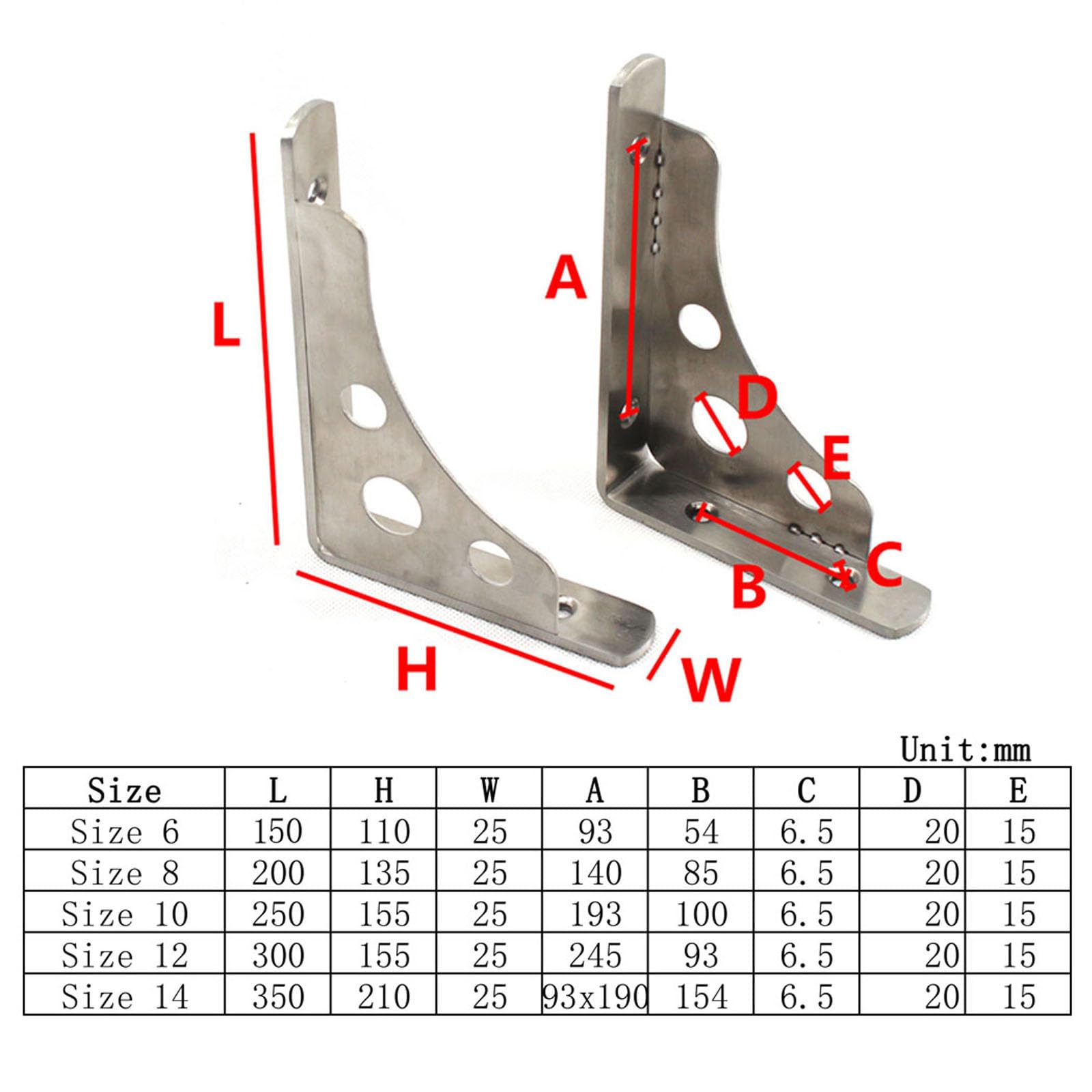 150x110mm Heavy Duty Stainless Steel Shelf Brackets - Wall Mounted Triangle Corner Brackets with Screws (2 Pack) - Perfect for Kitchen Shelves, Garage Storage & Floating Shelves