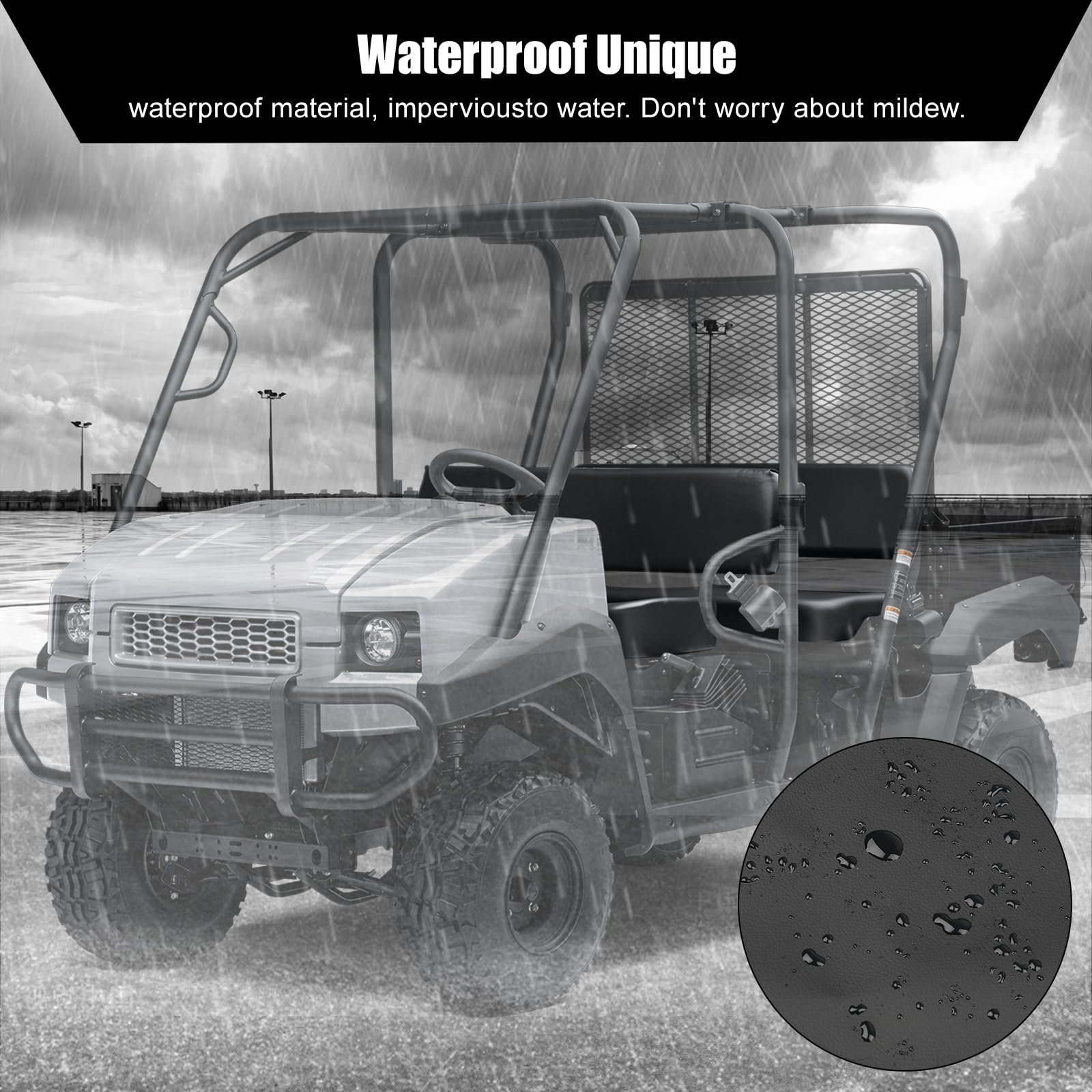 Waterproof Front Bench Seat Cover Replacement for 1993-2008 Kawasaki Mule 2500 2510 3000 3010 - Durable Outdoor UTV Seat Protector Set for Hunting, Farming & Off-Road Adventures