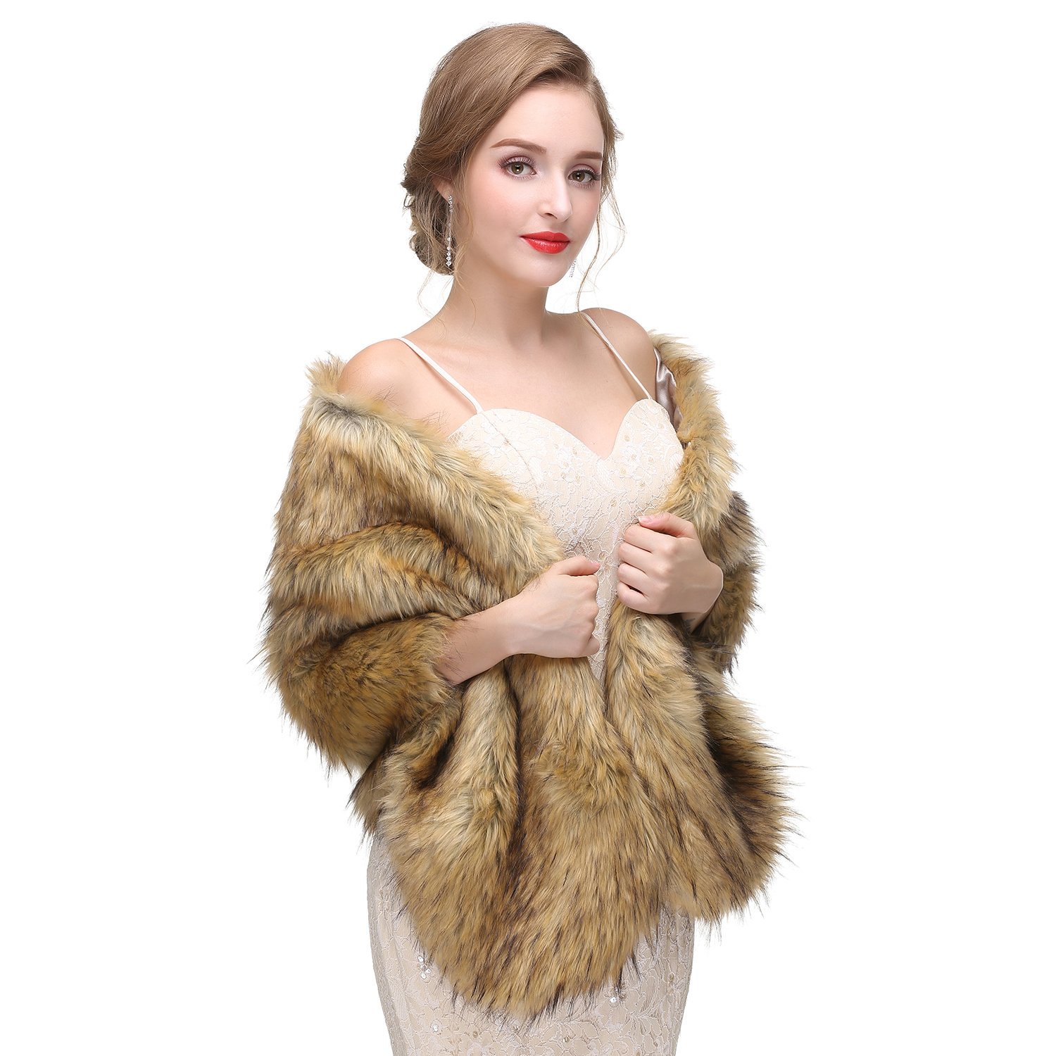 Elegant Women's Wedding Shrug Stole Wrap Cape Shawl - Lace Bridal Cover-Up for Ceremony, Reception & Photoshoots