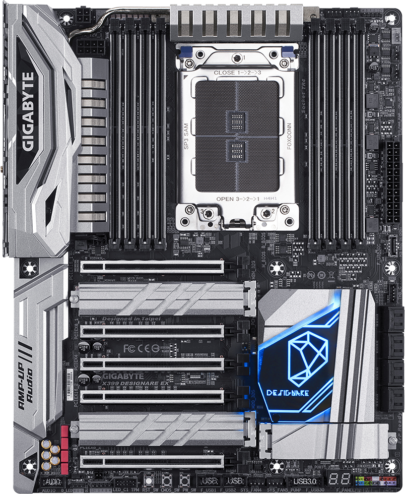 GIGABYTE X399 Designare EX Motherboard for AMD Ryzen Threadripper - High Performance ATX Gaming & Workstation PC Build - Perfect for 3D Rendering, Video Editing & Content Creation
