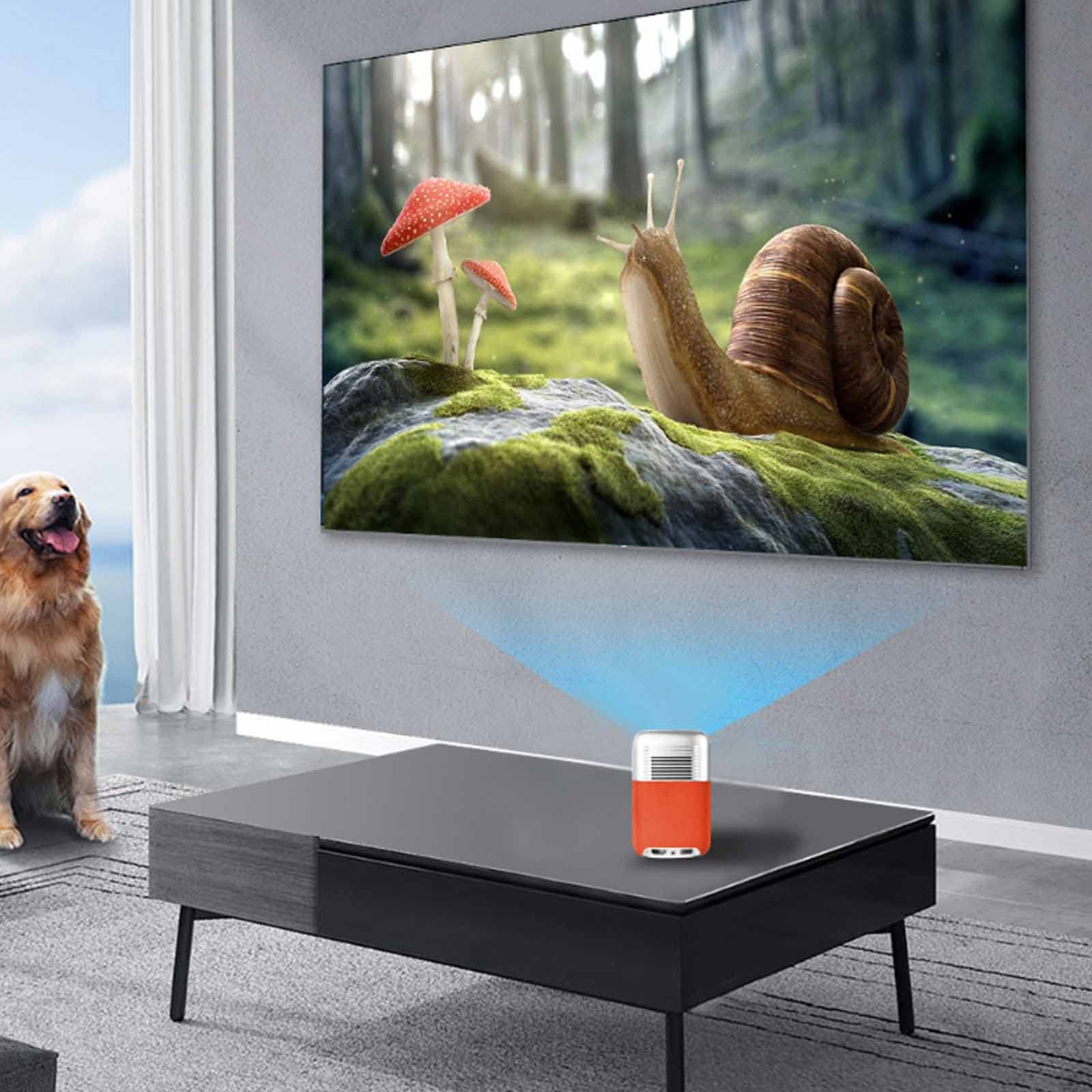 NVYAZJ Ultra Mini 4K HD Smart LED Pocket Projector with DLP, Bluetooth 5.0, WiFi 2.4G/5G, 9000mAh Battery - Portable Home Theater & Office Projector for Movies, Gaming, and Presentations