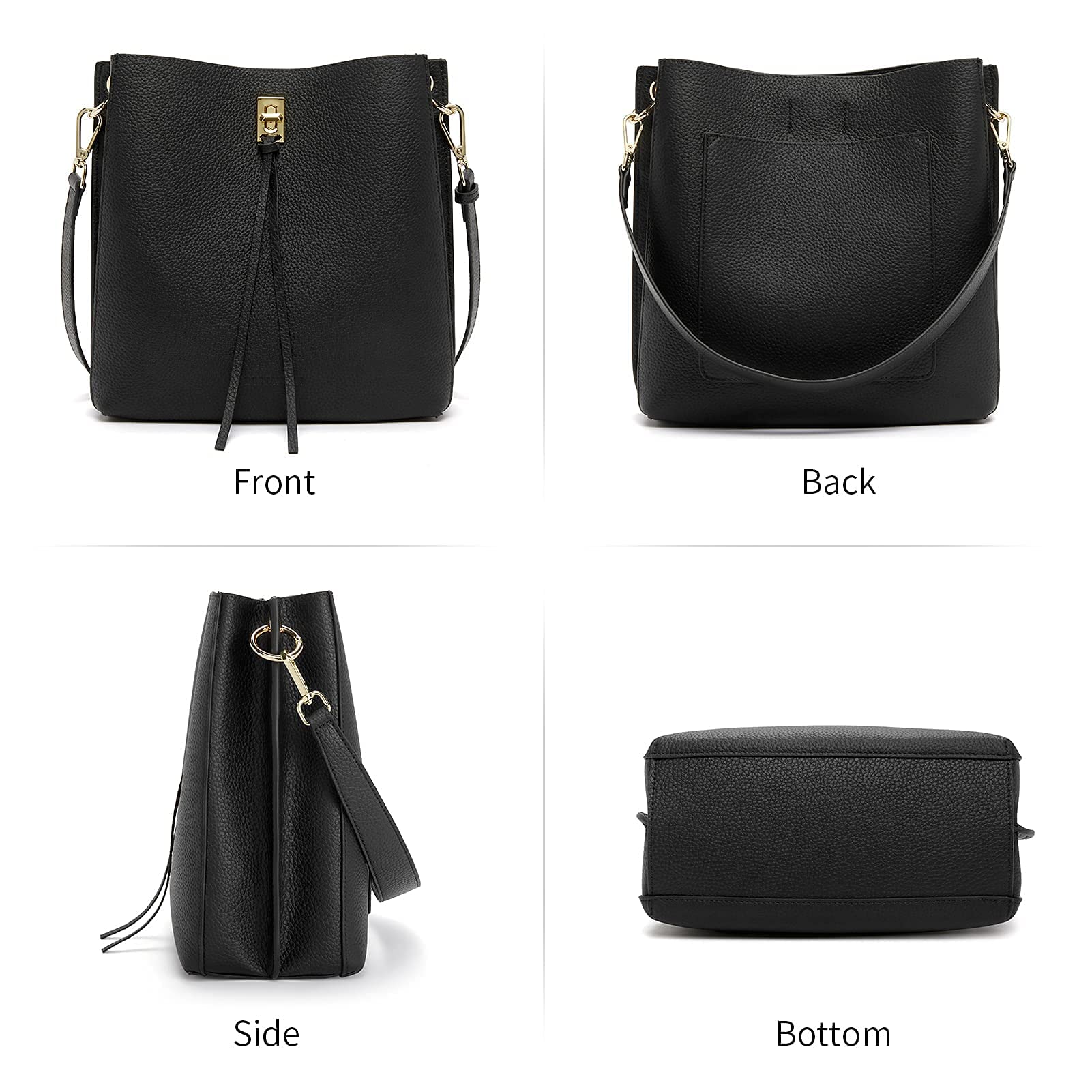 BOSTANTEN Genuine Leather Women's Handbags - Stylish Tote, Crossbody & Shoulder Bags for Work, Travel & Everyday Use | Designer Purse for Women | Perfect Office Bag & Daily Essentials Carrier