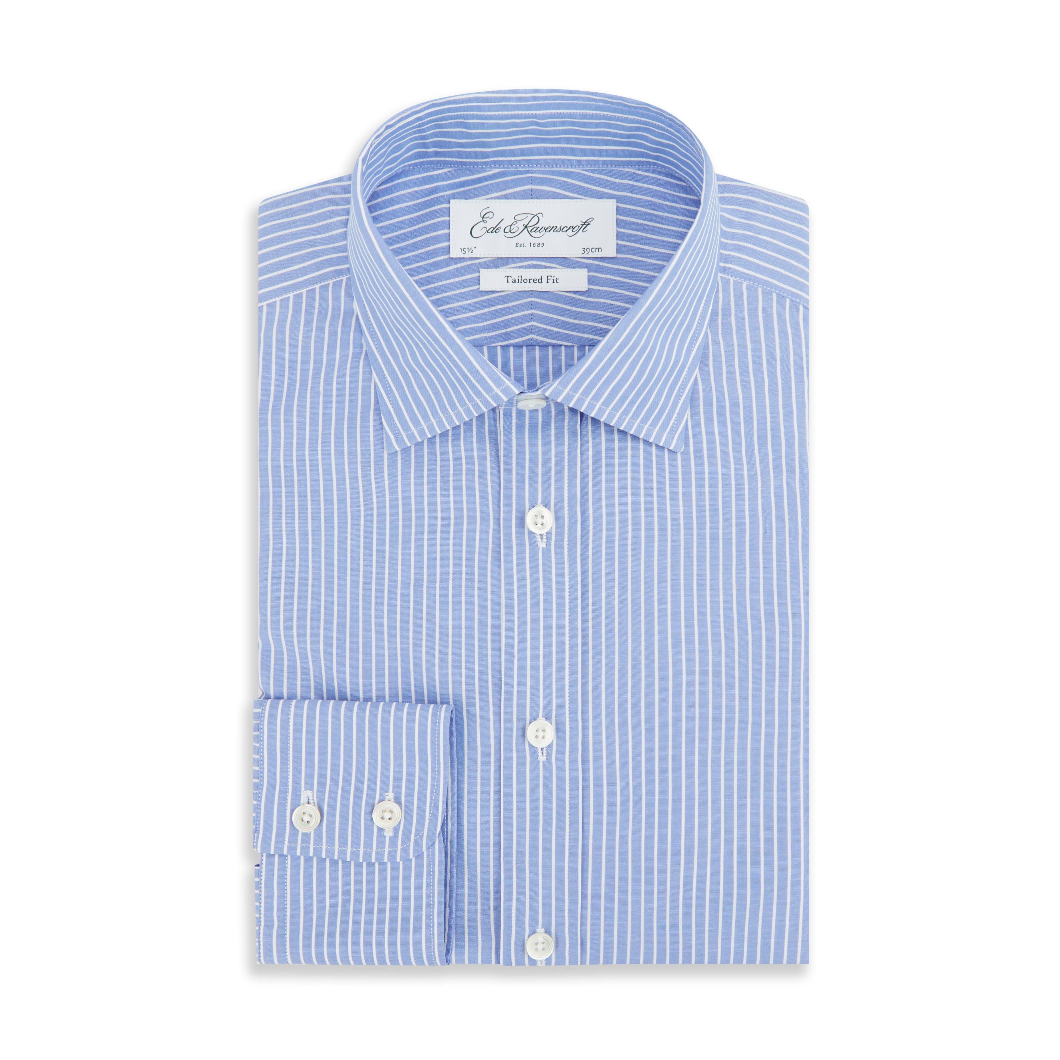 Alex Blue and White Striped Shirt for Men - Casual Button Down Oxford Shirt for Work, Office, and Everyday Wear