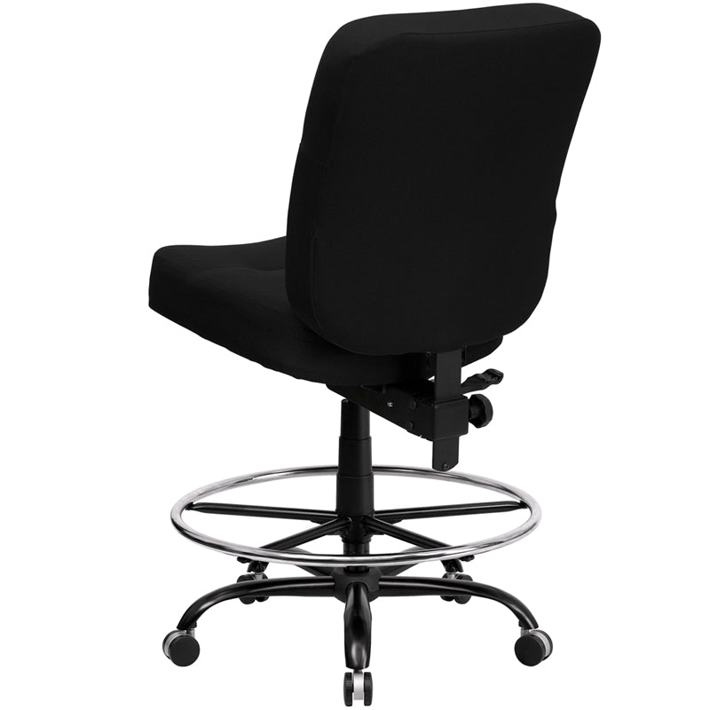FLASH HERCULES Series Big & Tall 400 lb. Capacity Black Fabric Executive Swivel Ergonomic Office Chair with Rectangular Back - Perfect for Home Office, Gaming, and Heavy-Duty Workspaces