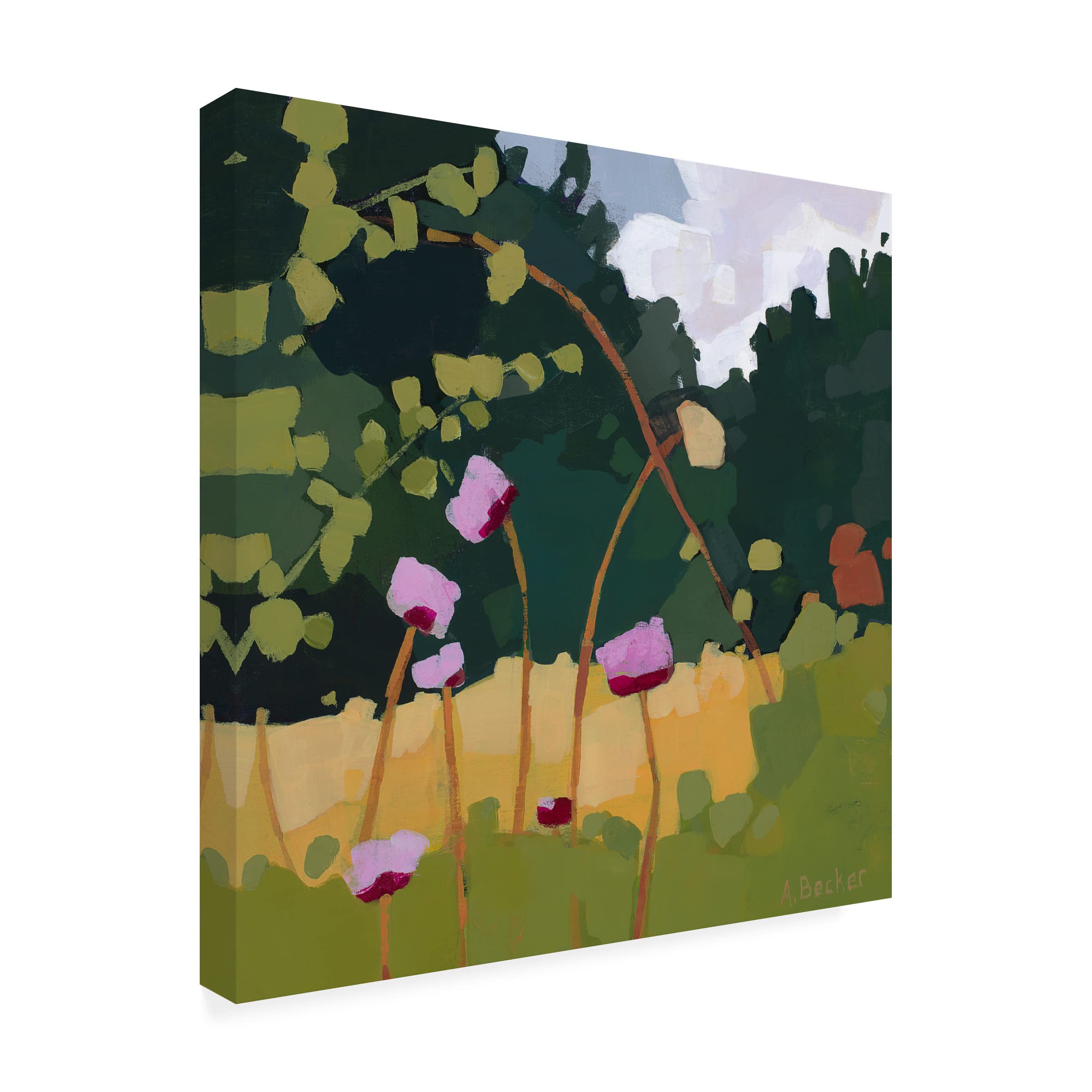 Anne Becker 'Thistles' Canvas Wall Art Print - Floral Botanical Home Decor for Living Room, Bedroom & Office - Trademark Fine Art Collection