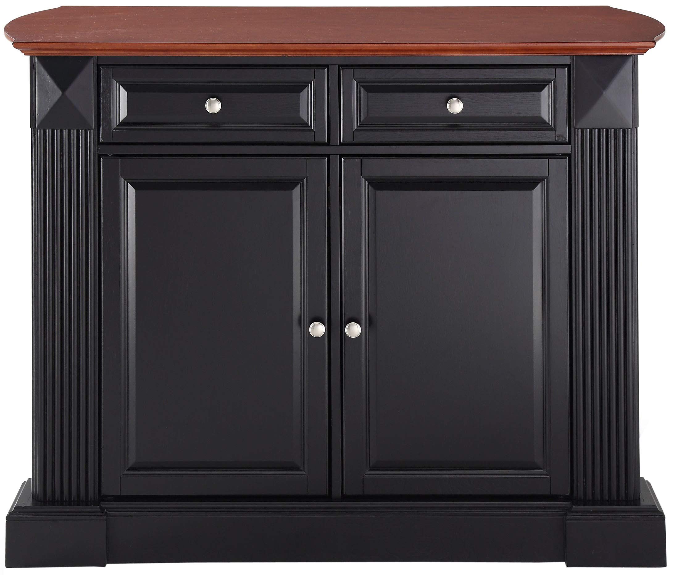Crosley Black Drop Leaf Kitchen Island with Breakfast Bar - Expandable Dining Table for Small Spaces, Kitchen Storage & Countertop Workspace - Perfect for Apartments, Studios & Compact Homes