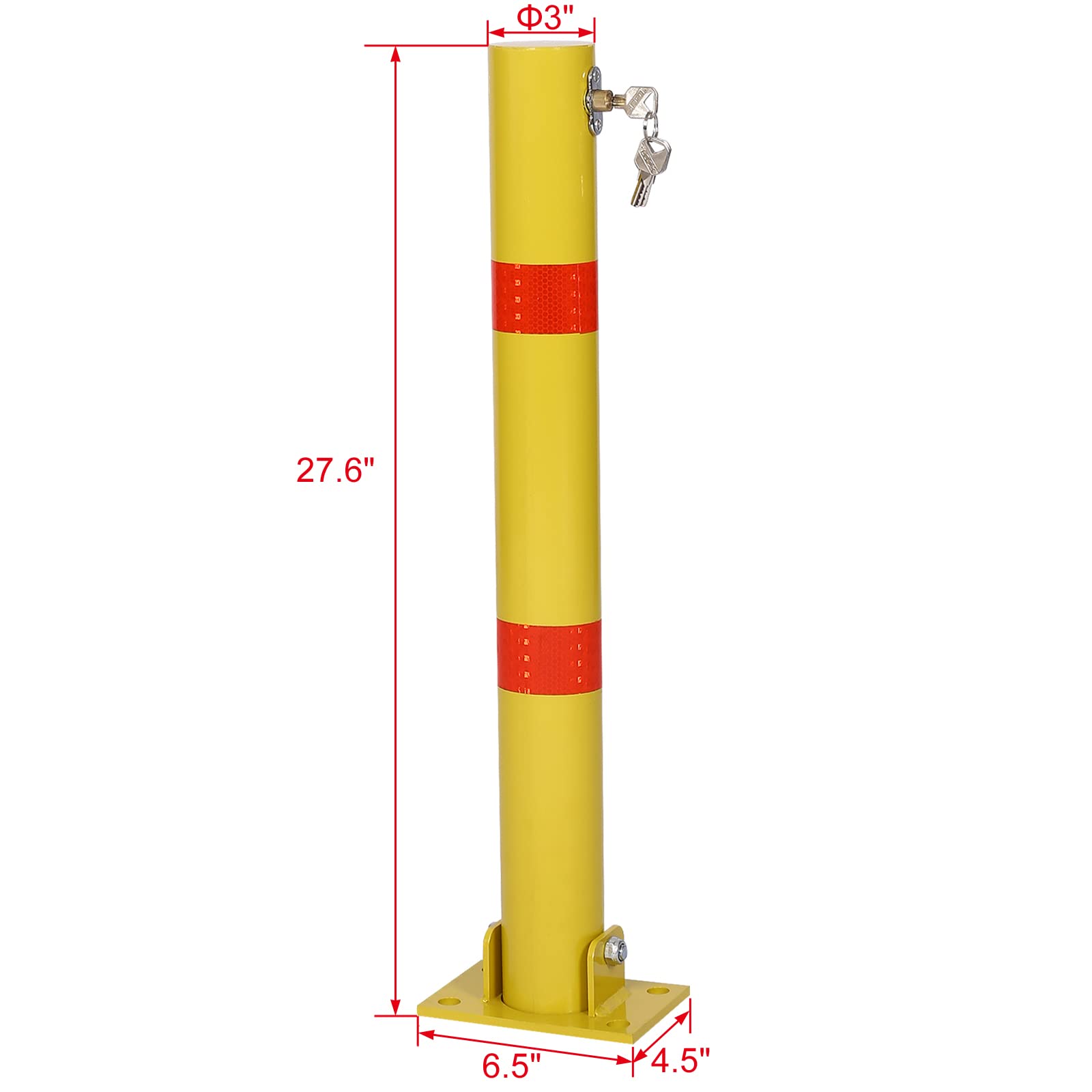 Steel Parking Bollard with Lock - 27.6