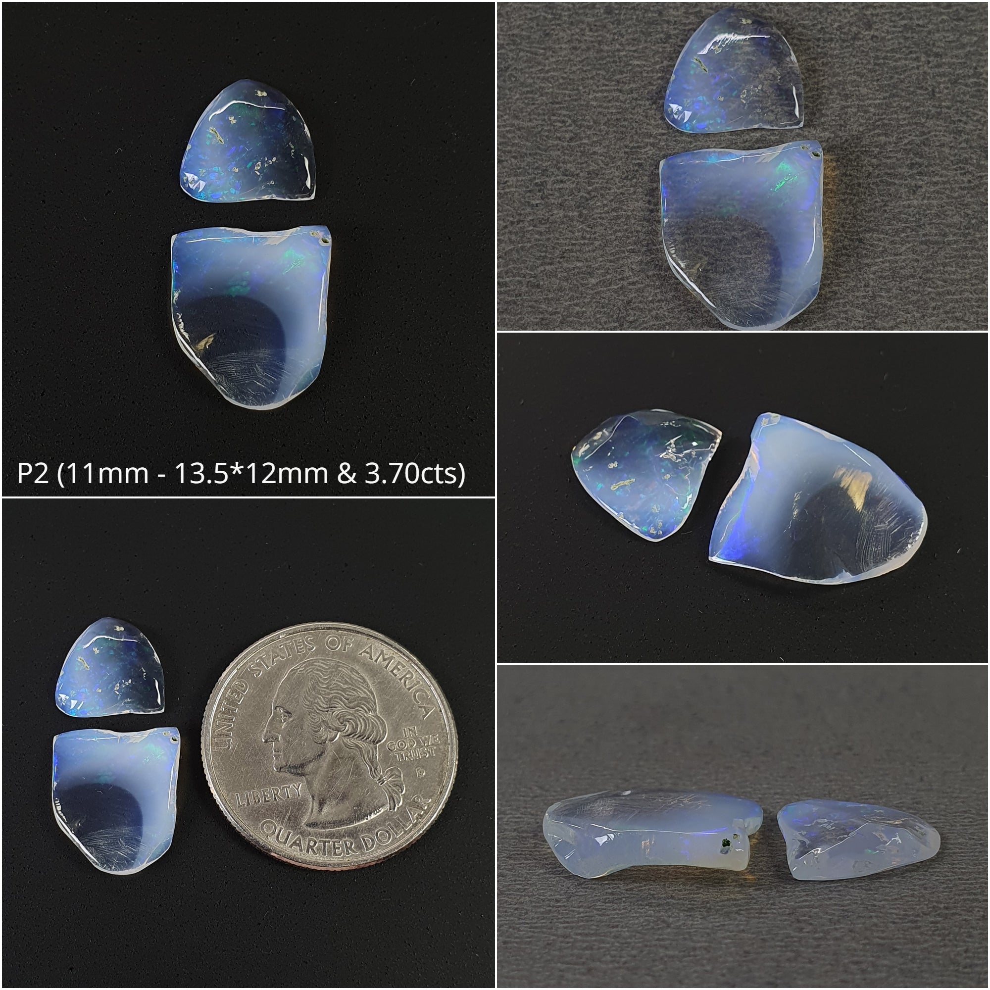 Natural Ethiopian White Opal Cabochon - Untreated Gemstone, Irregular Shape (1pc, 2pc, 3pc Options) for Jewelry Making, Pendants & Rings