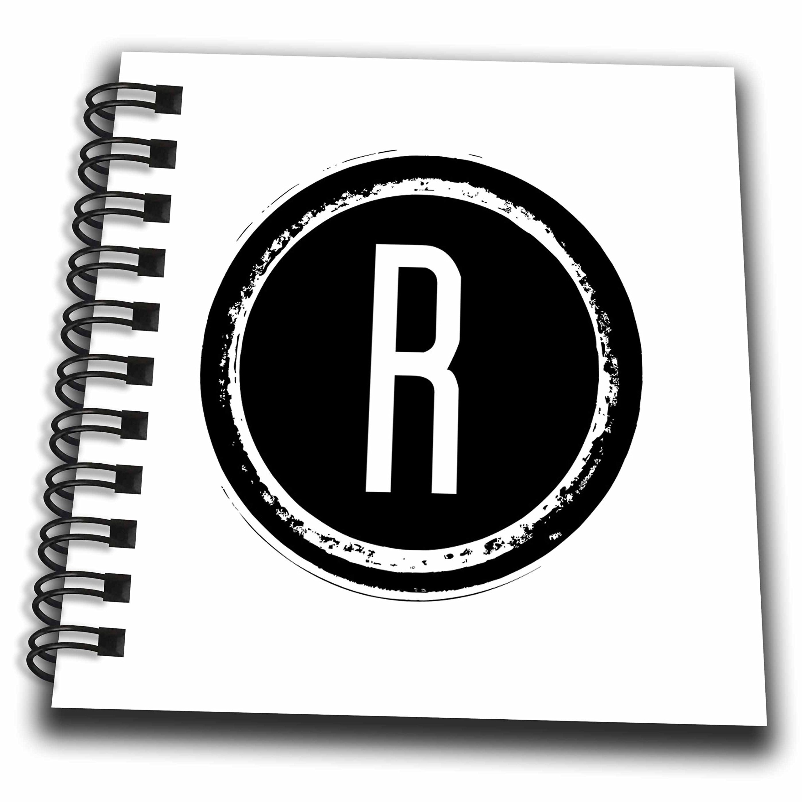 3D Rose Monogram Black Letter R on White Background - Personalized Initial Wall Art for Home Decor, Office, Bedroom & Gifts