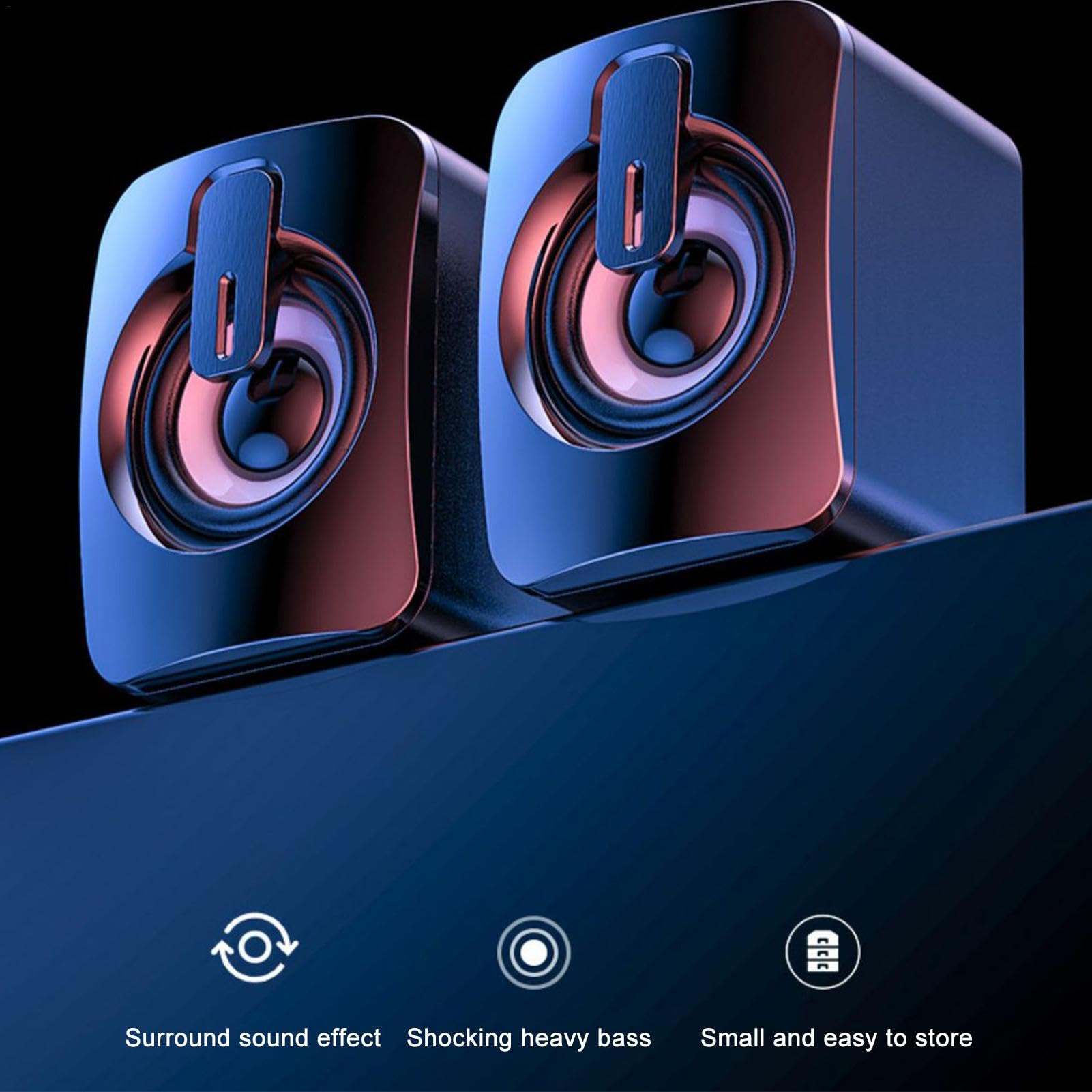High-Quality Wired Desktop Speakers for PC | Compact Computer Speakers with Clear Sound | Functional Wired Speaker Set for Home Entertainment, Singing, Outdoor Activities, Gaming, and Office Use