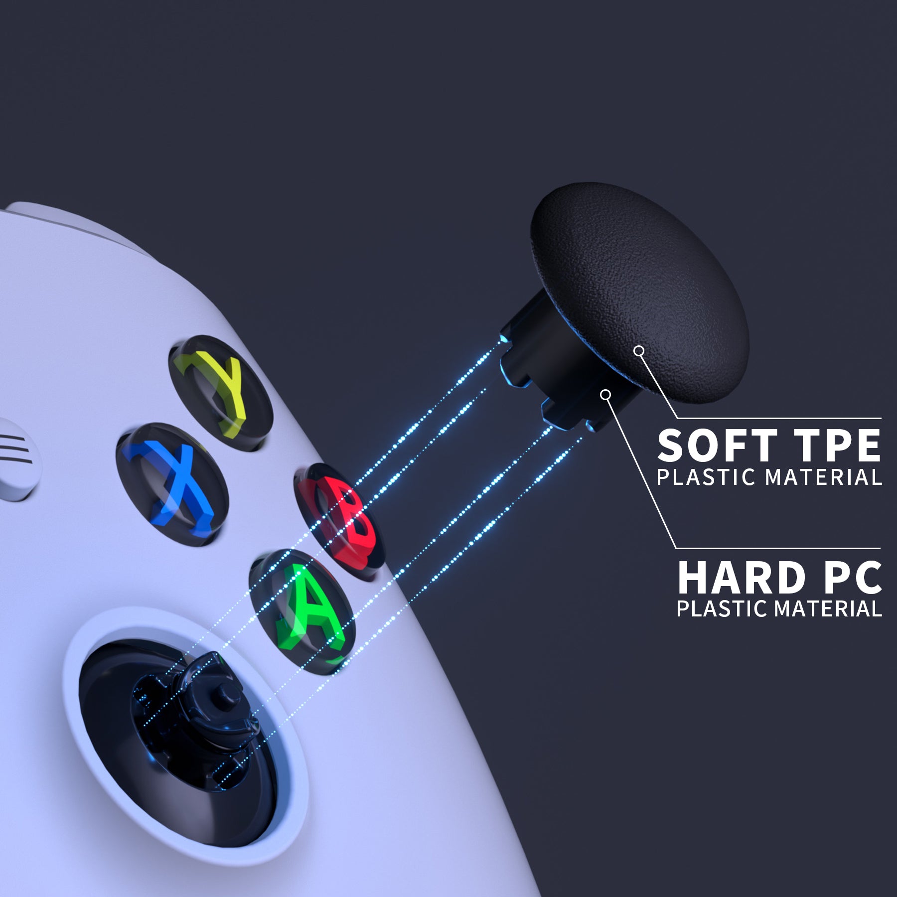 eXtremeRate Black Interchangeable Thumbsticks for Xbox Core/One S/X/Elite V1 & Nintendo Switch Pro Controller - Replaceable Analog Joystick for Enhanced Gaming Performance - Perfect for FPS, Racing & Action Games