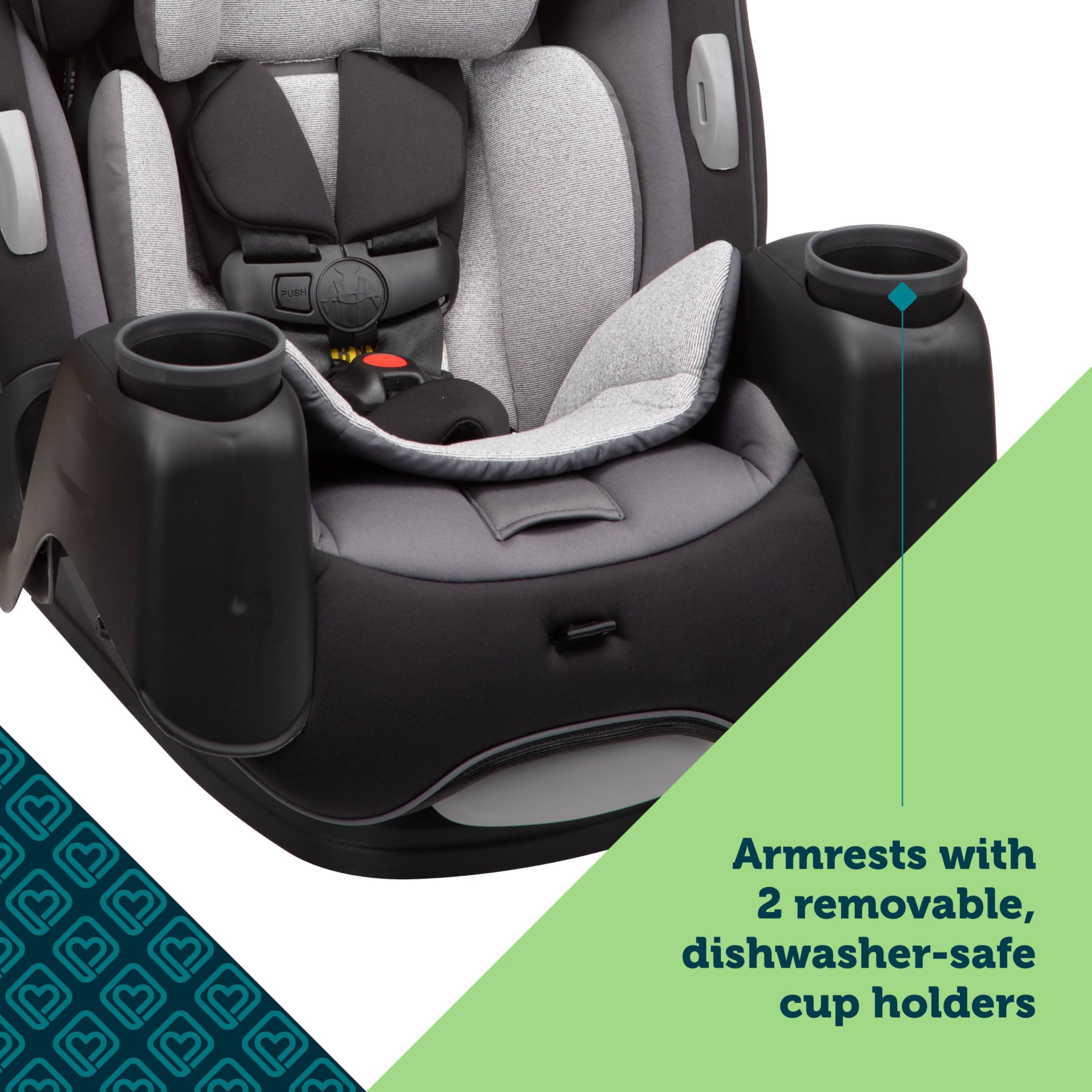 Safety 1st Crosstown DLX All-in-One Convertible Car Seat for Infants to Toddlers (10-100 lbs), Lavender - Premium Safety & Comfort for Travel, School & Family Road Trips