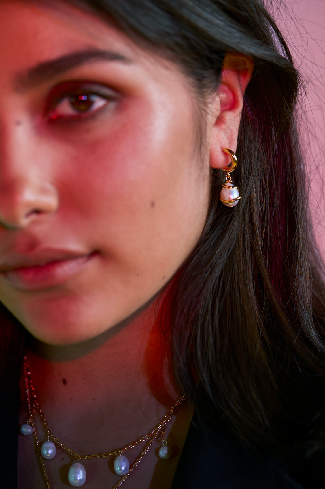 Elegant Pearl Wrap Drop Hoop Earrings for Women - Perfect for Weddings, Parties & Special Occasions
