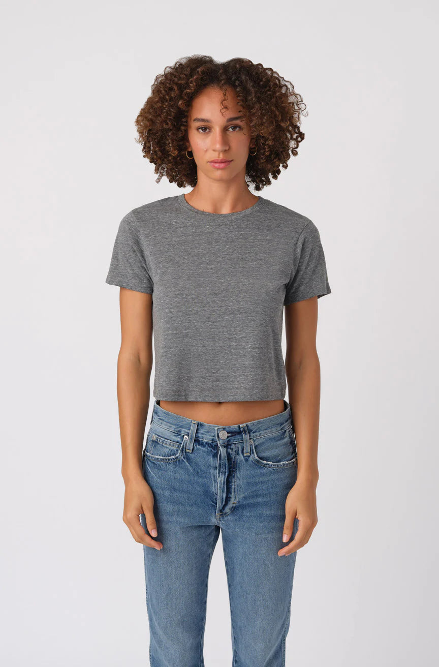 Babe Tee - Soft Heather Grey Cotton T-Shirt for Women | Casual Everyday Wear & Layering