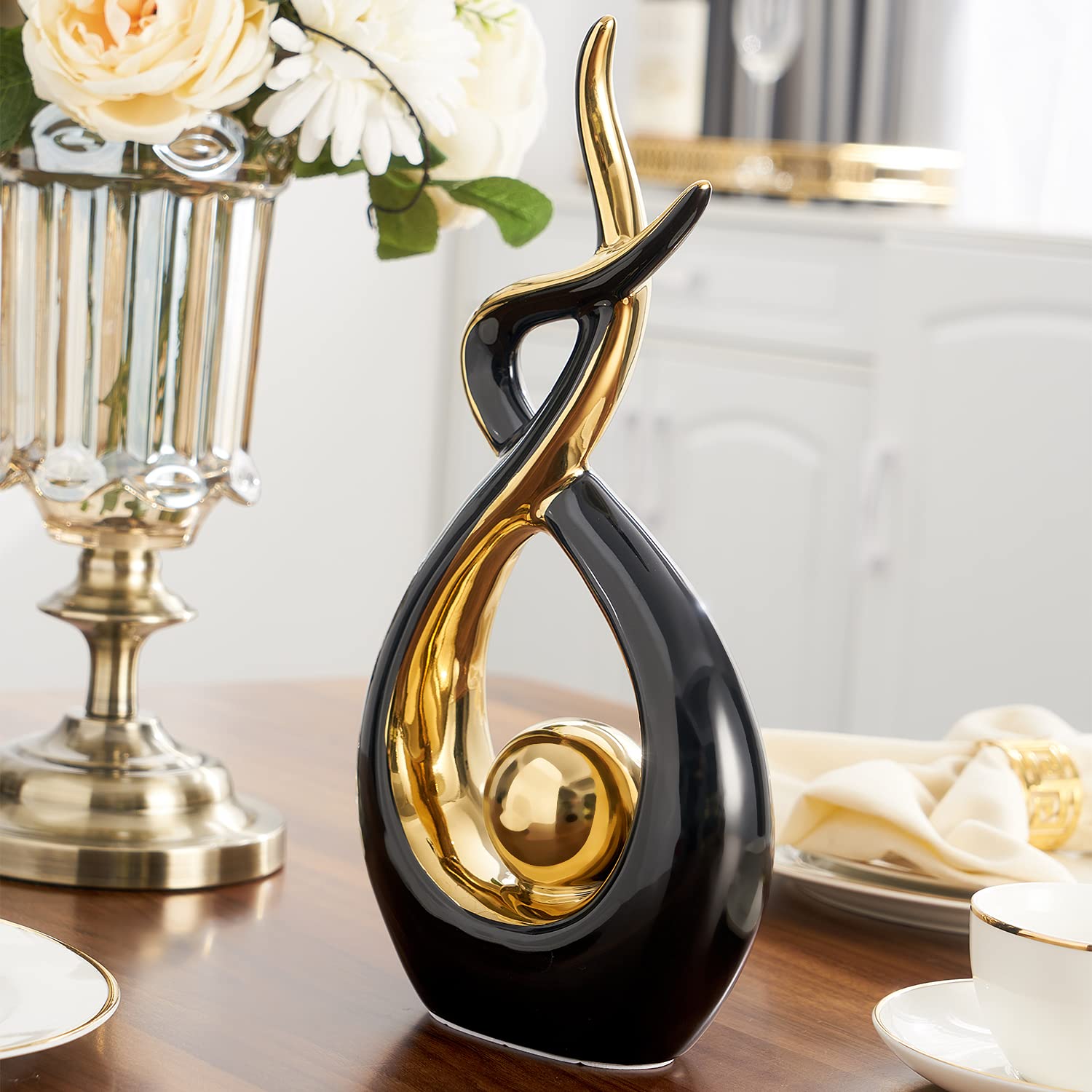 Modern Black Ceramic Statue - 12.2