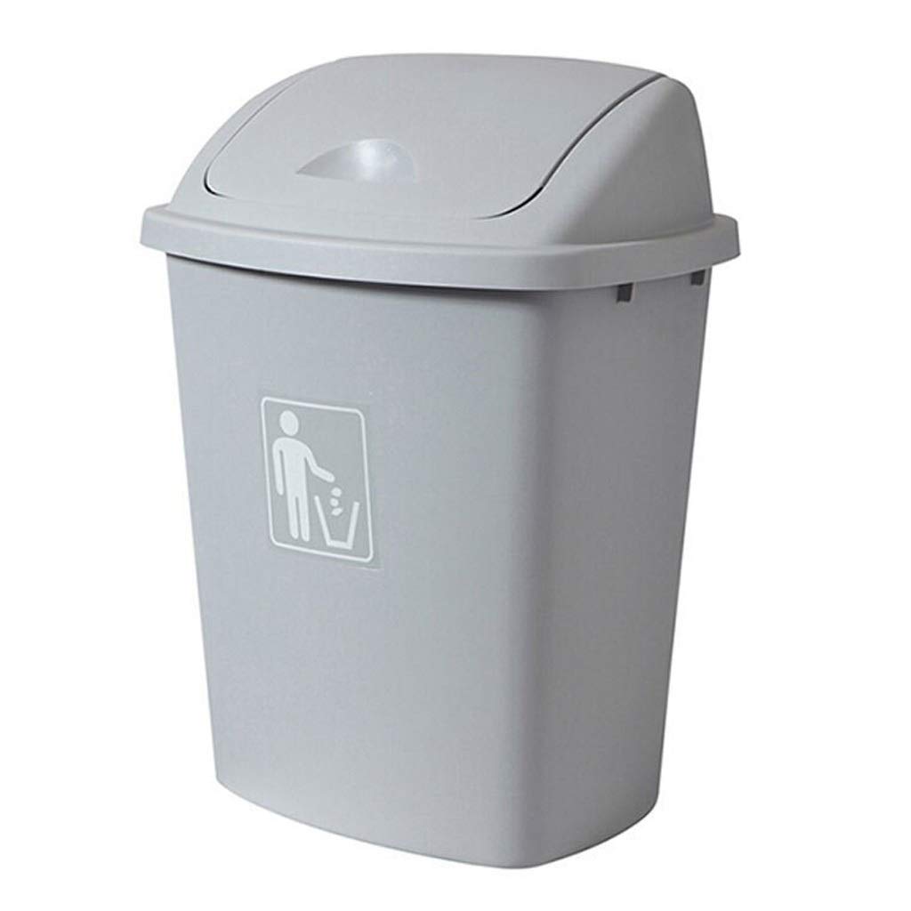 Large 30L Gray Compost Bin with Flip Cap - Durable Plastic Kitchen & Outdoor Trash Can for Home, School, Park - Perfect for Organic Waste Recycling in Gardens & Eco-Friendly Spaces