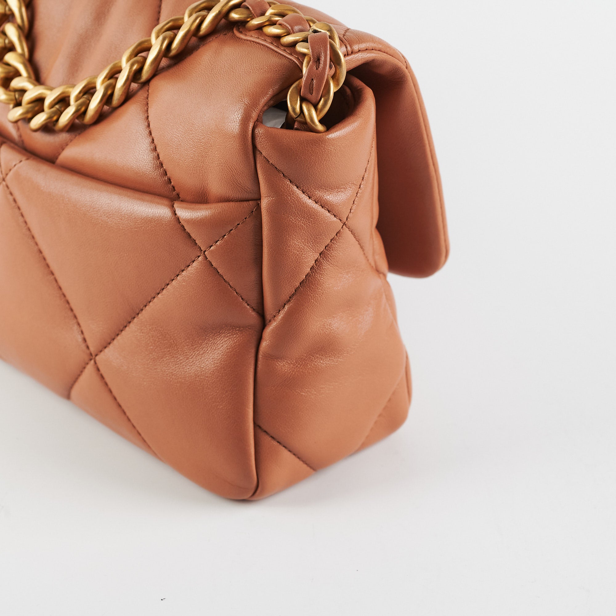 Chanel 19 Small Caramel 21P Handbag with Microchip - Luxury Designer Shoulder Bag for Women, Perfect for Daily Use, Work & Special Occasions