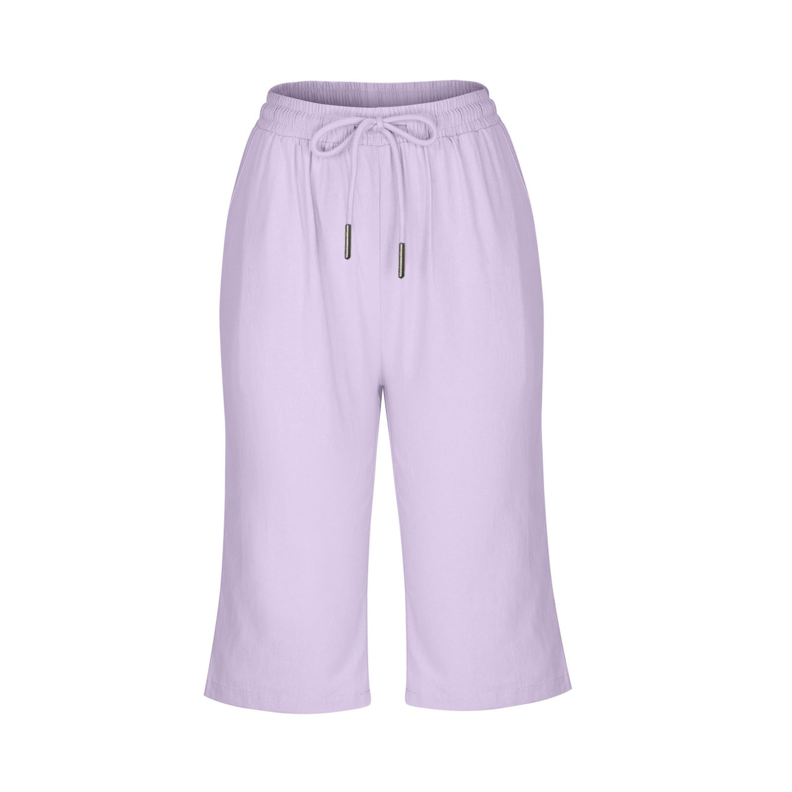 Women's High Waisted Linen Shorts - Summer Beach & Lounge Wear