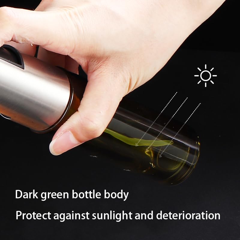 **100ml Olive Oil Spray Bottle for Cooking - Non-Aerosol Oil Mister for Air Fryer, Salad, BBQ, Roasting & Baking | Light Blocking Design | Perfect for Healthy Meal Prep & Kitchen Use**