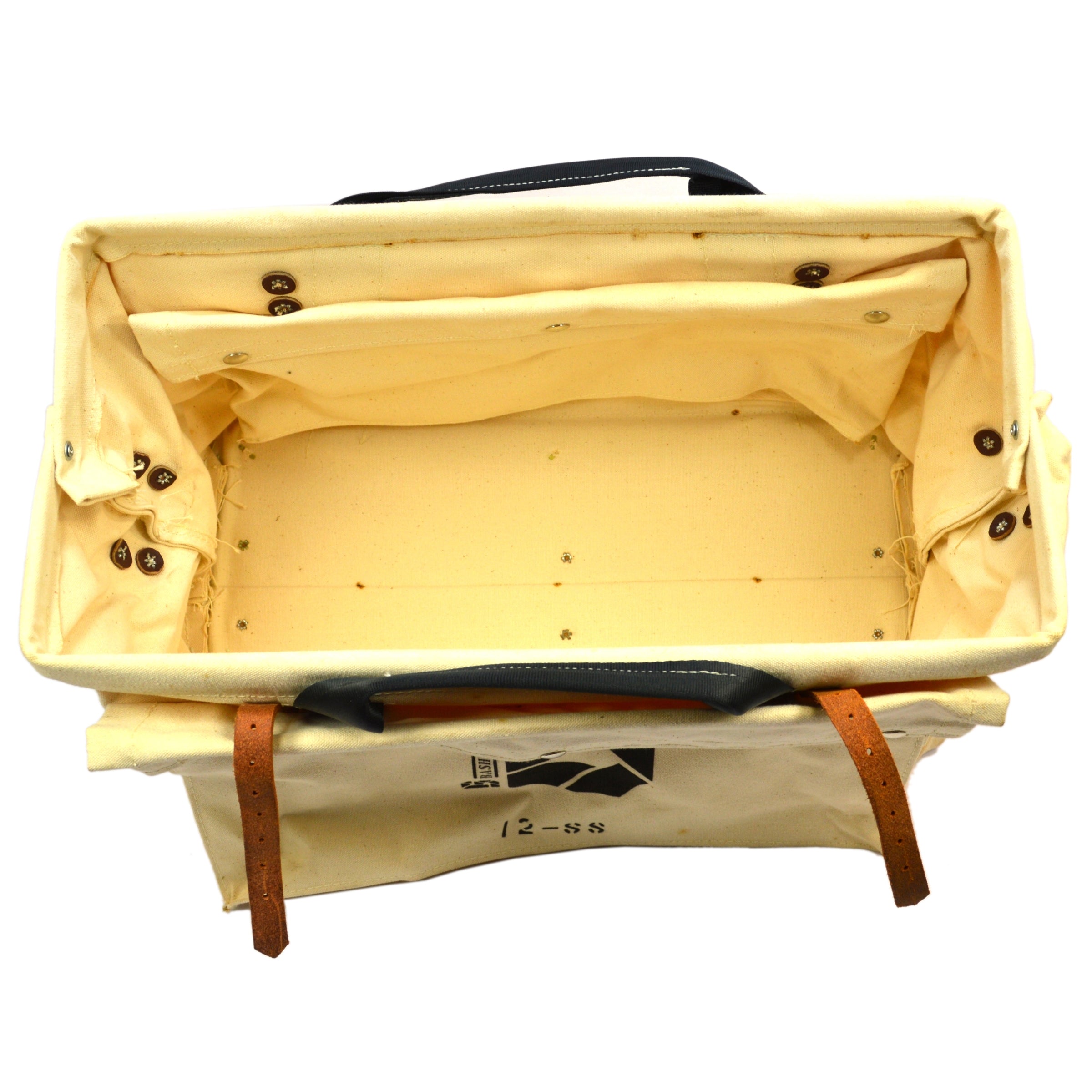 Bashlin Industries #12 Stainless Steel Tool Bag 22x13x11 - Heavy Duty Canvas Linemen Tools for Electricians & Contractors - Perfect for Work Sites & Outdoor Repairs