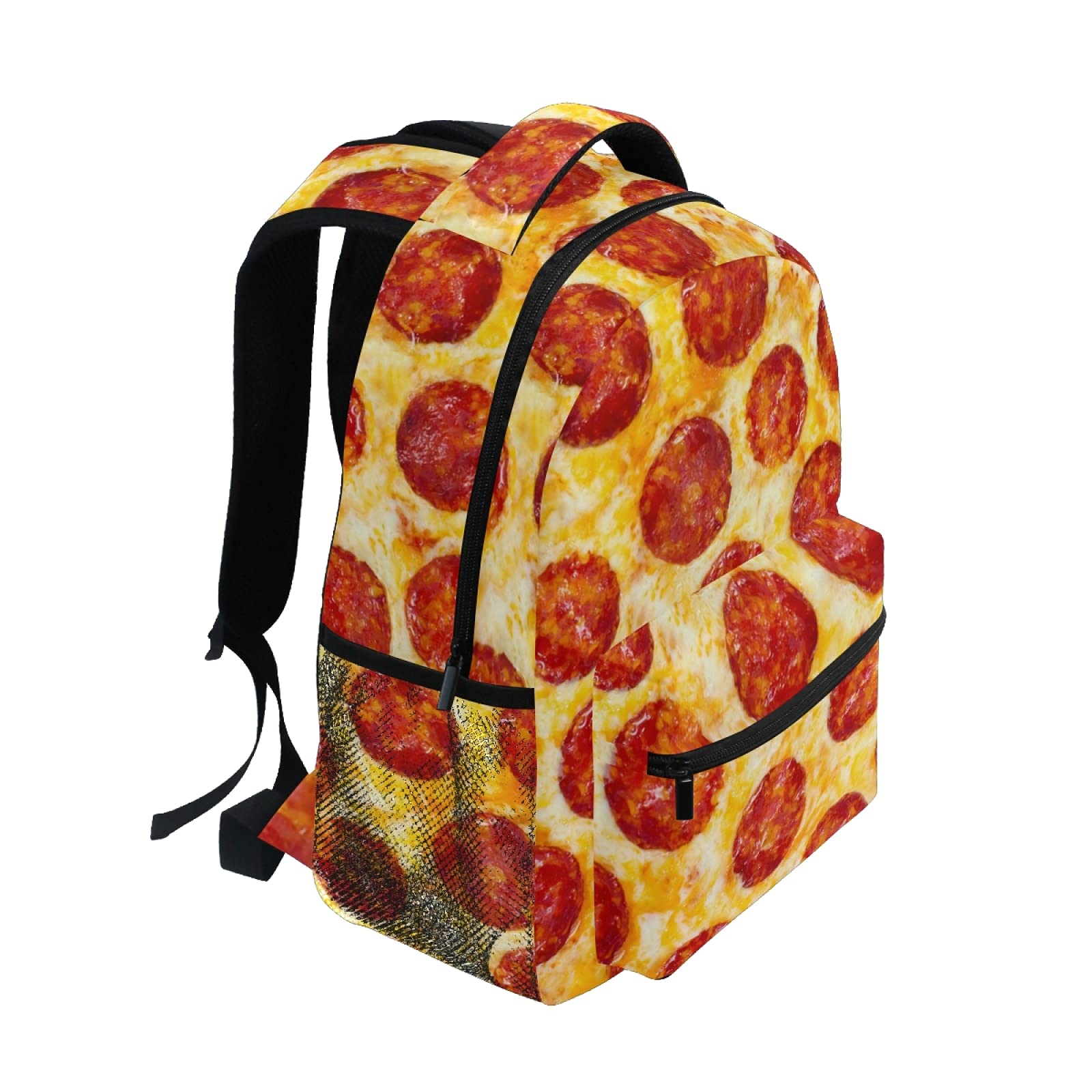 ALAZA Pepperoni Pizza Print Unisex Backpack - Stylish School Bag, Travel Laptop Bag & Casual Daypack for College, Work & Outdoor Adventures