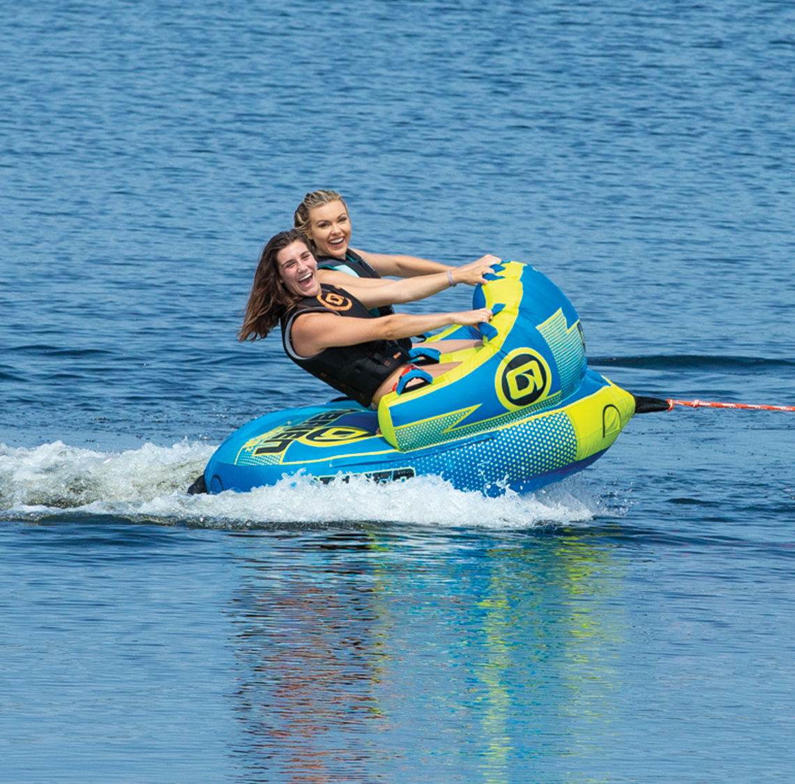 O'Brien Barca 2 Towable Tube - 2 Rider Inflatable Water Tube for Boating & Lake Fun - Perfect for Family & Friends Water Sports Activities