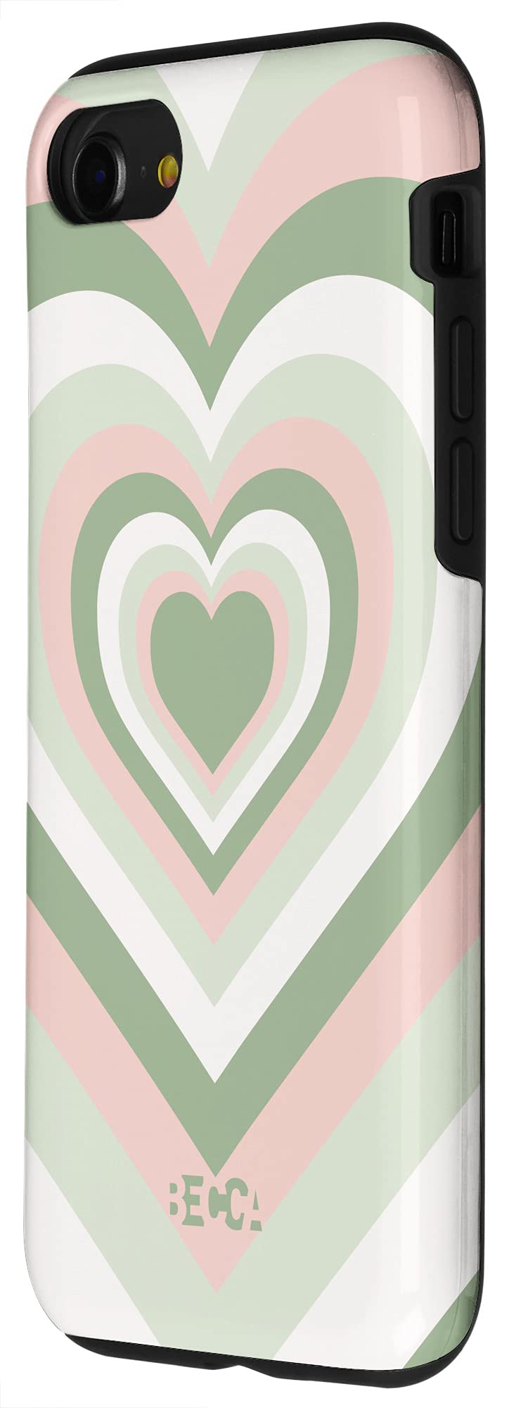 iPhone SE (2020) / 7 / 8 Love Heart Coffee Latte Sage Green Pattern Pink Phone Case - Stylish Protection for Daily Use & Gifts