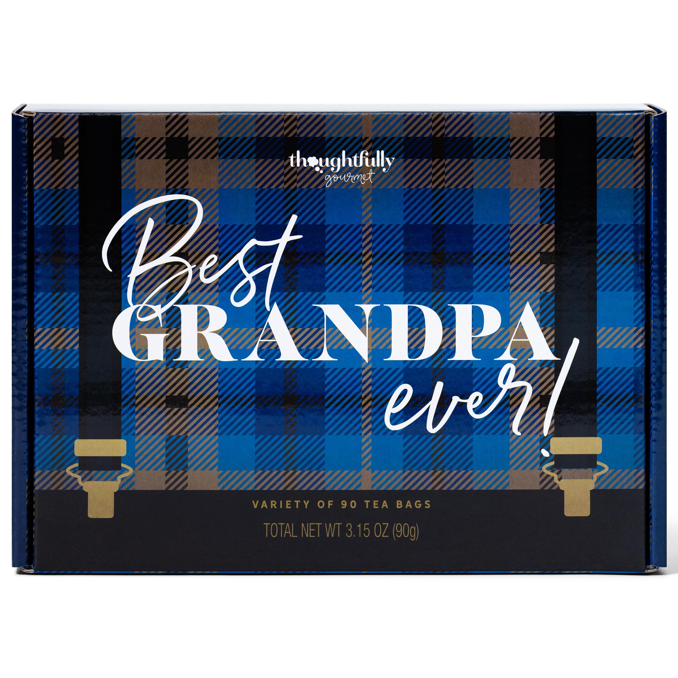 Best Grandpa Ever Tea Gift Set - 6 Flavor Tea Sampler with Inspirational Quotes | Thoughtful Gourmet Tea Collection | Perfect Grandfather's Day, Birthday & Retirement Gift (90 Count) - Ideal for Relaxation, Family Bonding & Special Occasions
