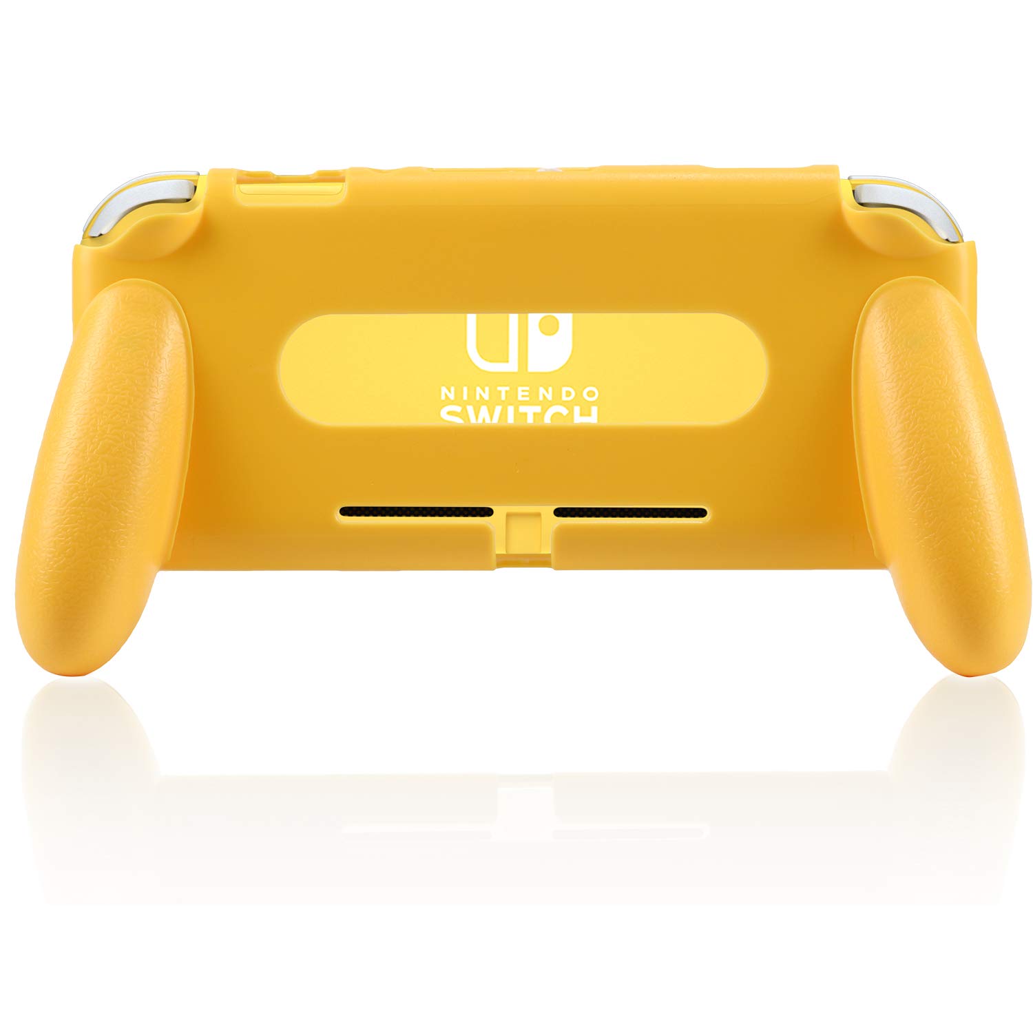 HEATFUN 任天堂Switch Lite手柄握把 - 舒适人体工学设计，黄色游戏手柄配件，提升Switch Lite游戏体验，适合长时间游戏和旅行娱乐