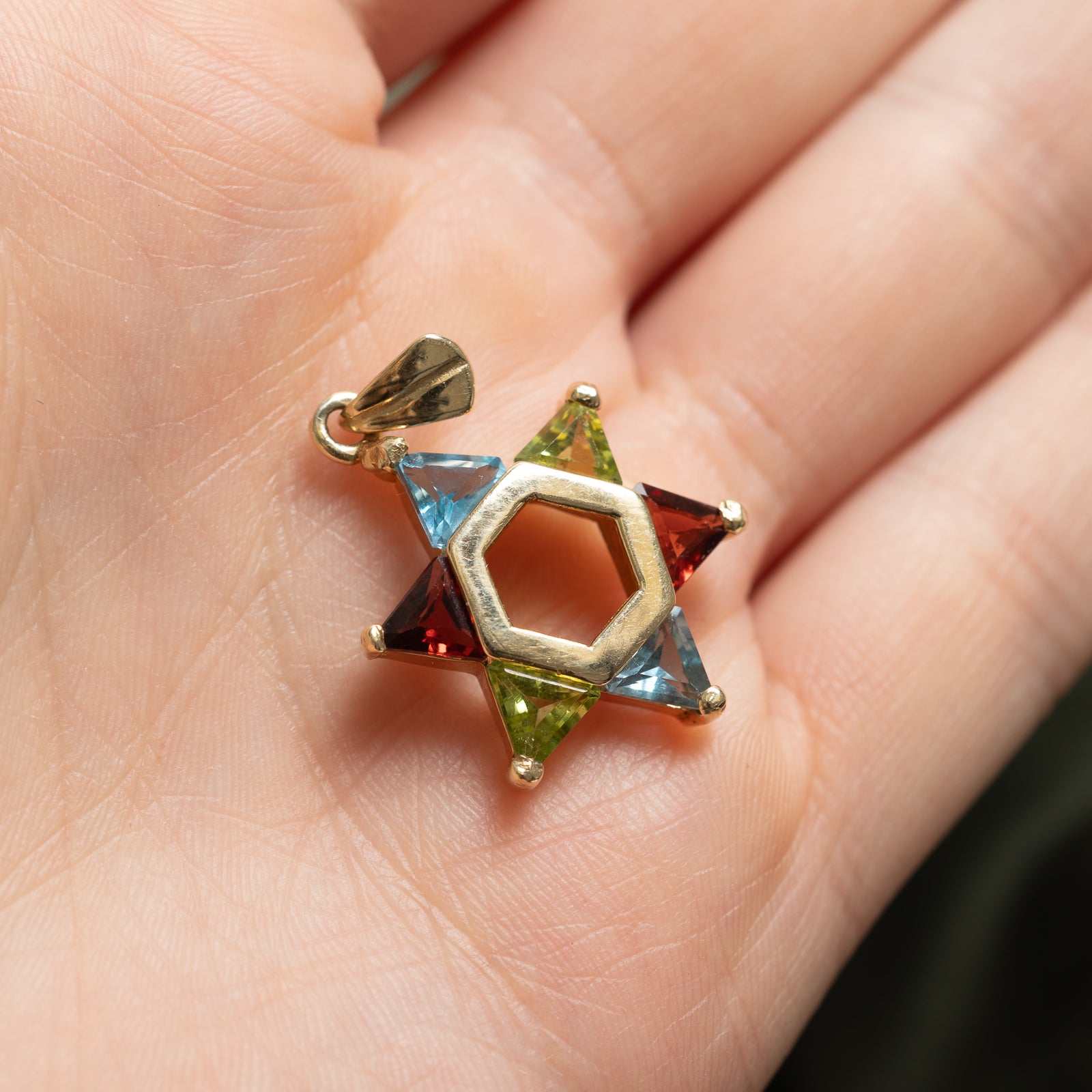 Multi Gemstone Star Pendant Necklace - 2.28ctw Natural Gemstones Jewelry for Women - Perfect for Birthday Gifts, Anniversary & Everyday Elegance