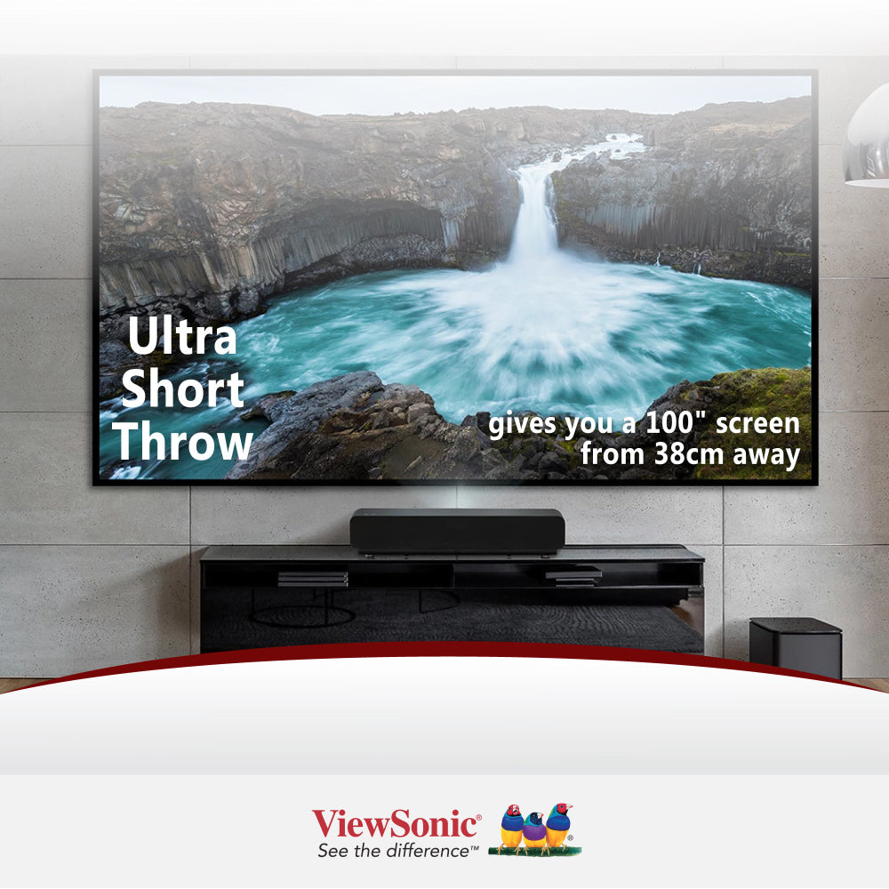 ViewSonic X1000 4K UHD Ultra Short Throw LED Projector - 3840x2160 Resolution, 3000 Lumens for Home Theater, Gaming & Outdoor Movie Nights