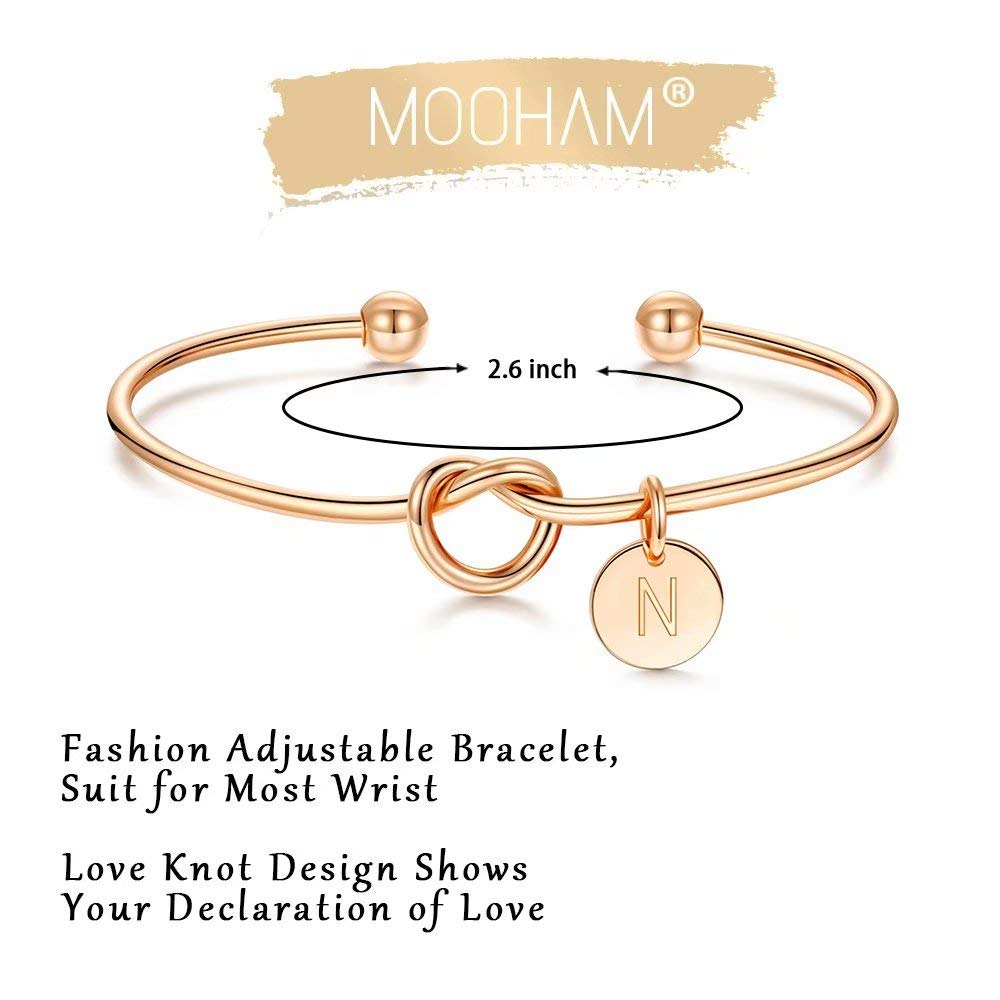 Personalized Initial A-Z Bracelets for Women - Gold Letter Cuff Bangle Jewelry, Custom Bridesmaid Gifts for Wedding Day | Perfect for Bridal Party, Anniversary, Birthday & Special Occasions