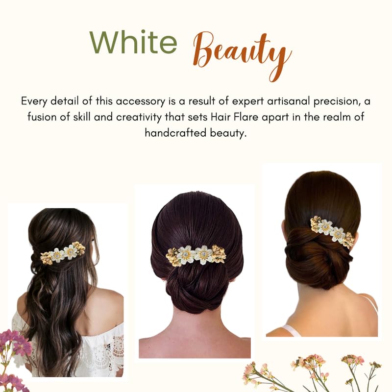 Flower Hair Comb Clip - Artificial Floral Hair Accessories for Women, Bridal, Wedding, Boho Style (Pack of 1) - Perfect for Parties, Prom, and Special Occasions