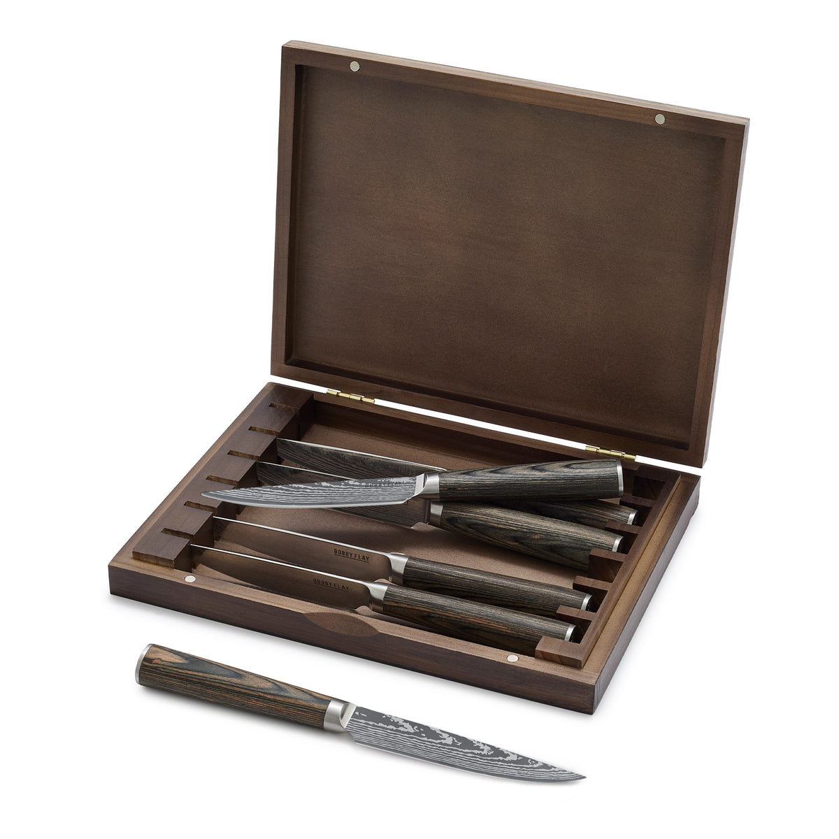 Bobby Flay by GreenPan Stainless Steel 6-Piece Steak Knife Set - Premium Sharp Cutlery for Steak, Meat & BBQ - Perfect for Dining, Gifts & Kitchen Essentials