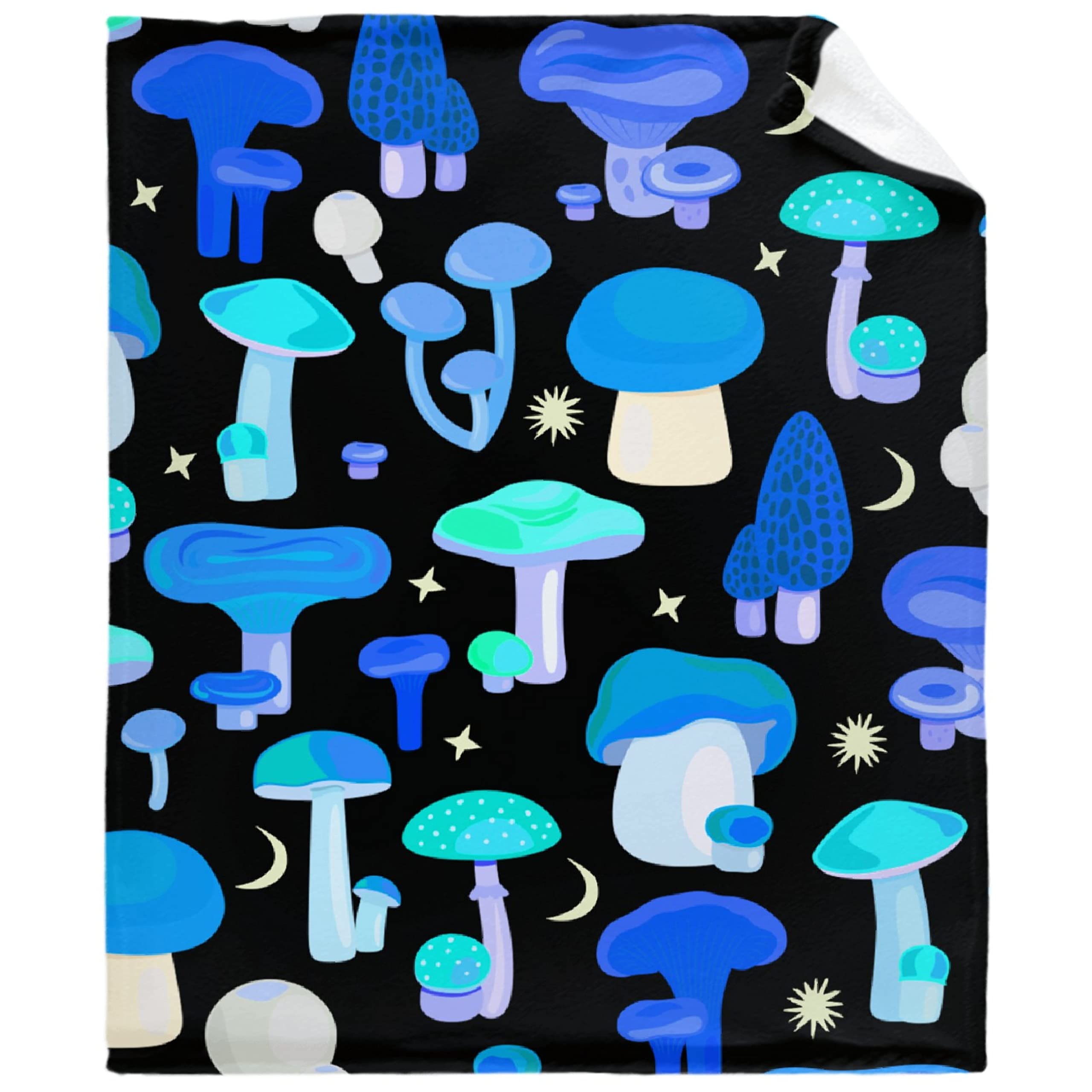 Psychedelic Mushroom Print Flannel Fleece Throw Blanket - Ultra Soft Lightweight Cozy Blanket for Couch, Sofa & Bed | All-Season XL 90x120 Inch Plush Blanket Gift for Adults & Family | Perfect for Camping, Movie Nights & Home Decor