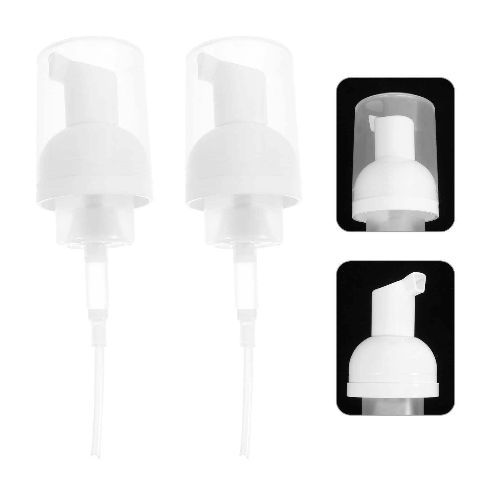 Healifty 3Pcs Foaming Soap Dispenser Pump Replacement Heads - 1.8 x 6.6 Inch Foam Soap Bottle Lids for Hand Soap & Lotion - Perfect for Bathroom, Kitchen & Travel Use