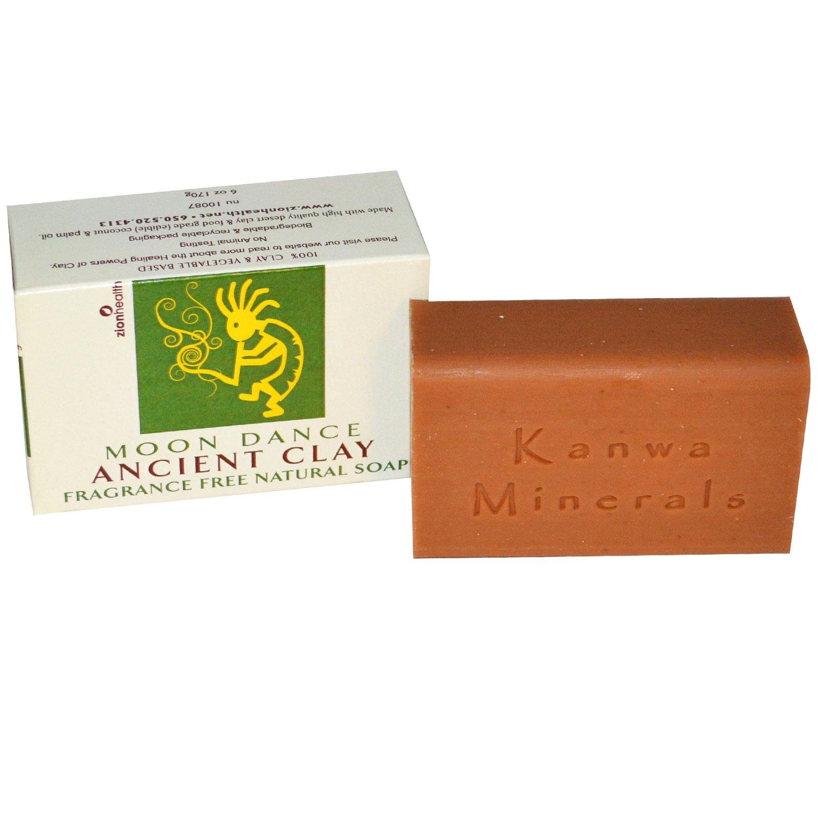 Zion Health Clay Soap Moon Dance - Fragrance-Free 6 oz Bar Soap for Sensitive Skin & Natural Skincare Routine | Gentle Cleansing for Face & Body
