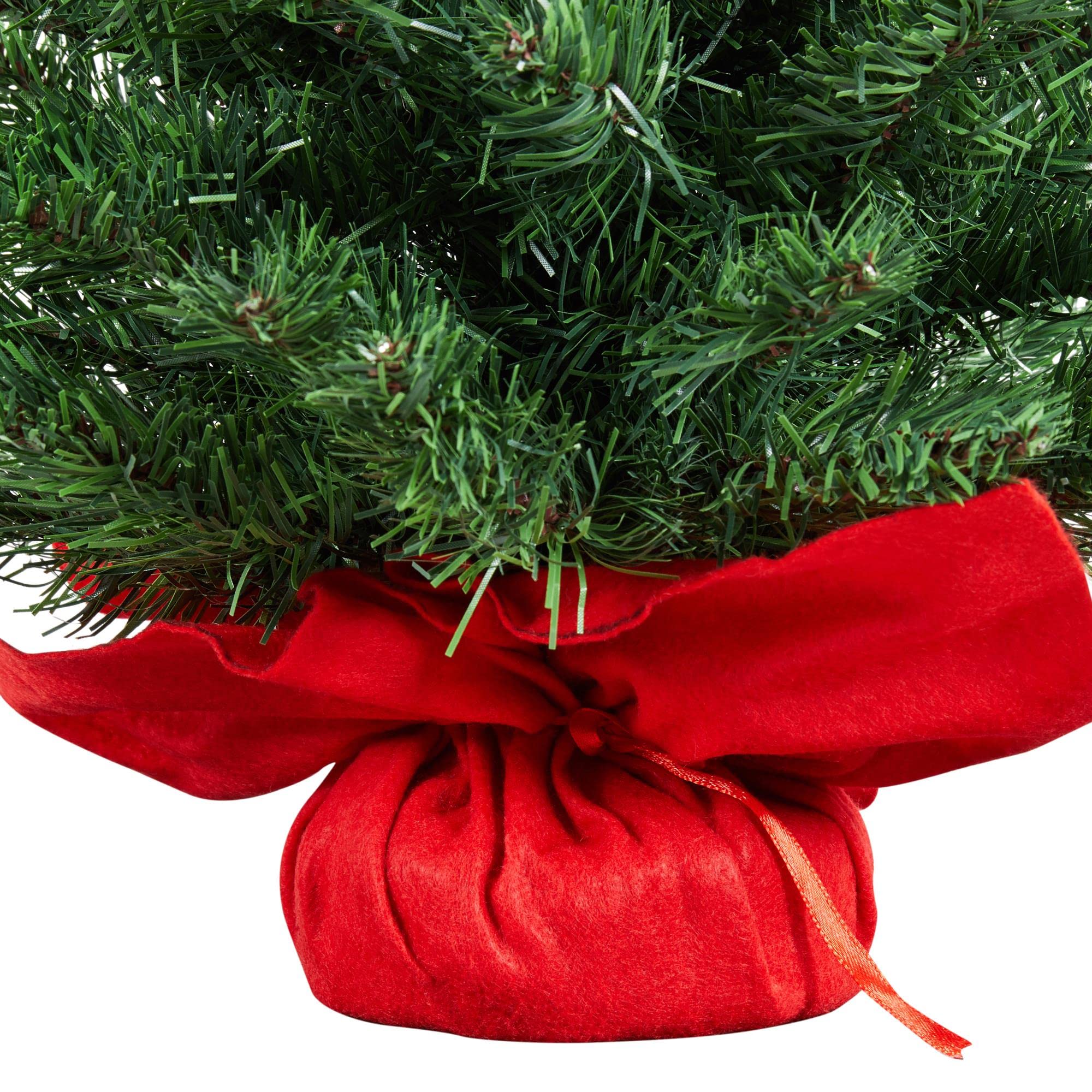 Yaheetech 24 Inch Mini Artificial Christmas Tree Set with Cloth Bag Base - 2 Pack Small Tabletop Xmas Trees for Home, Office, Bedroom, Desk, Porch & Coffee Table Decor - Perfect for Holiday, Christmas Party & Festive Decorations